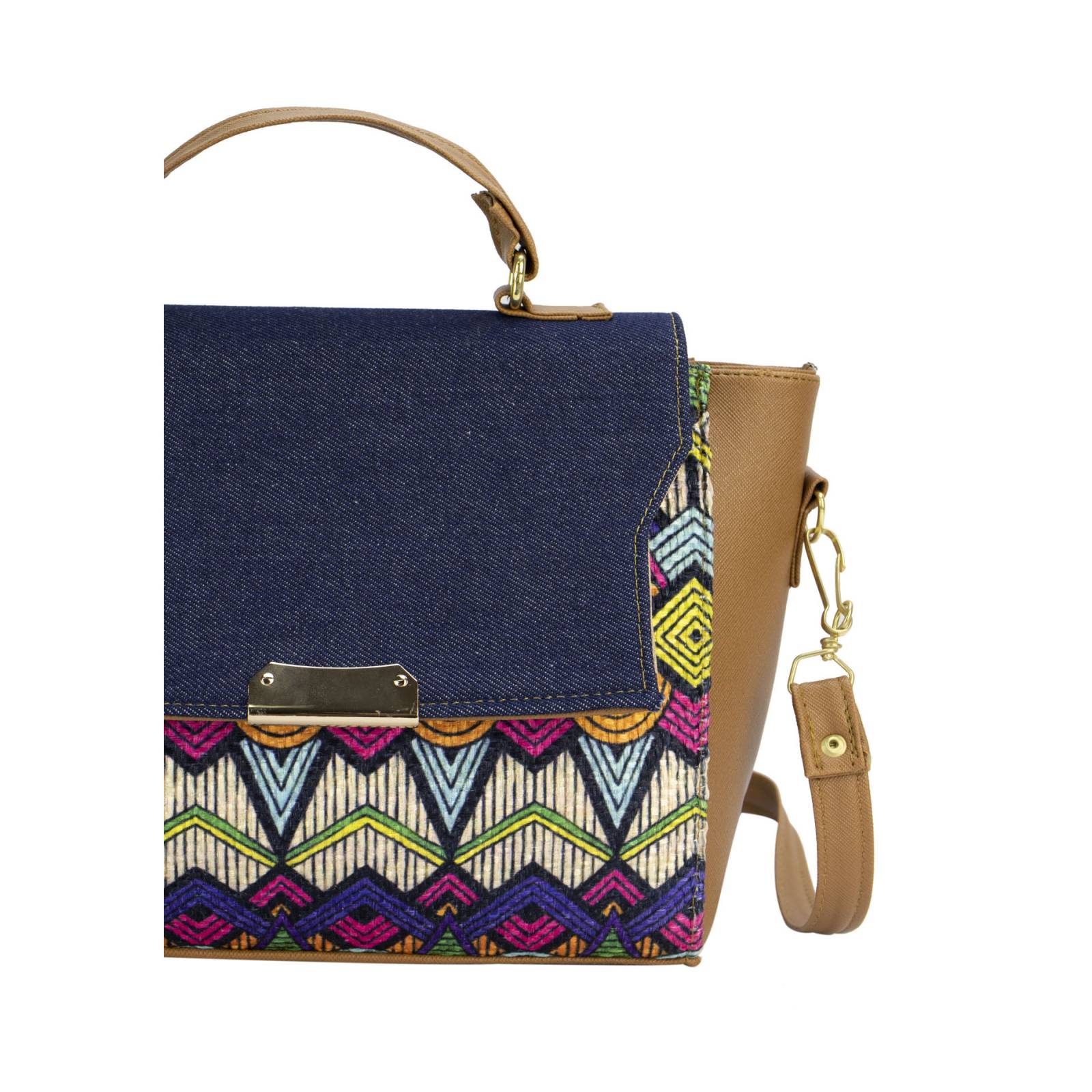 Bolsa Para Dama Camel Yute Ondas Sintético Y Textil Yamil Nueva Imagen.