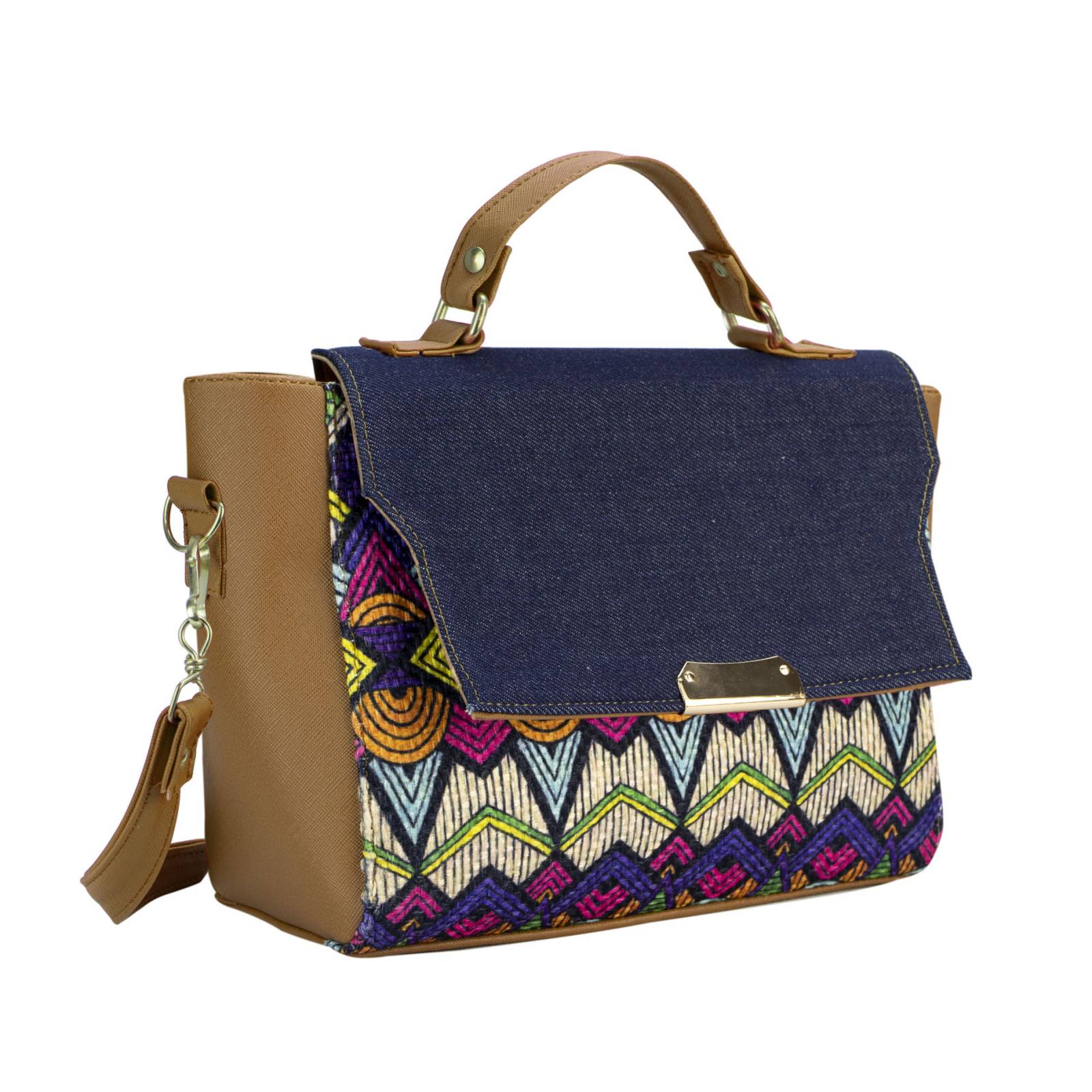Bolsa Para Dama Camel Yute Ondas Sintético Y Textil Yamil Nueva Imagen.