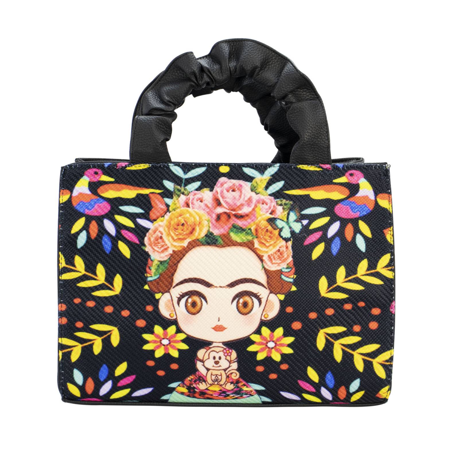 Bolsa Para Dama Negro Frida Alebrijes Sintético Y Textil Doris Nueva Imagen.