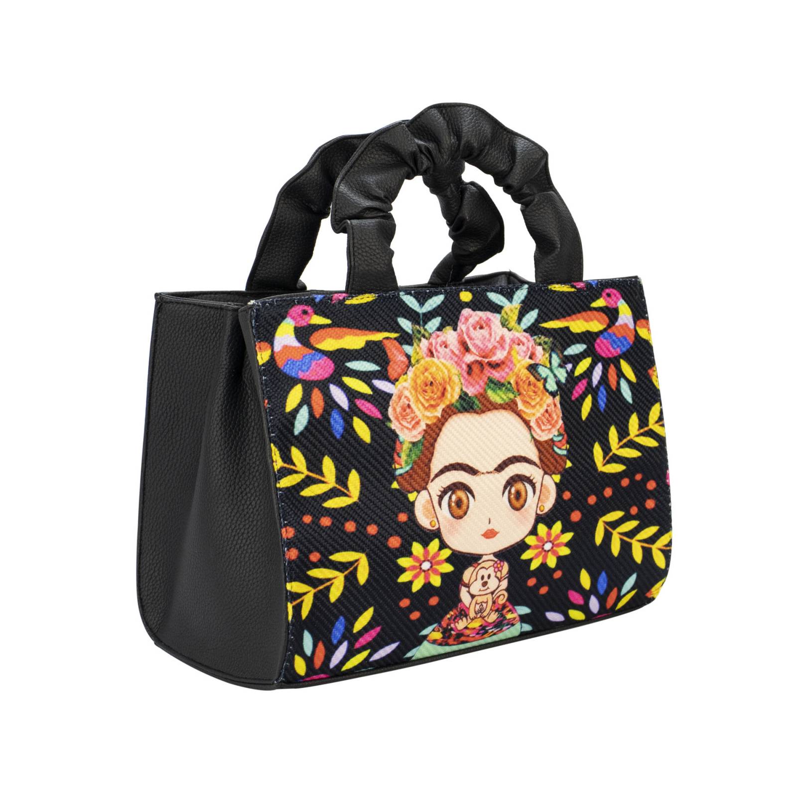 Bolsa Para Dama Negro Frida Alebrijes Sintético Y Textil Doris Nueva Imagen.