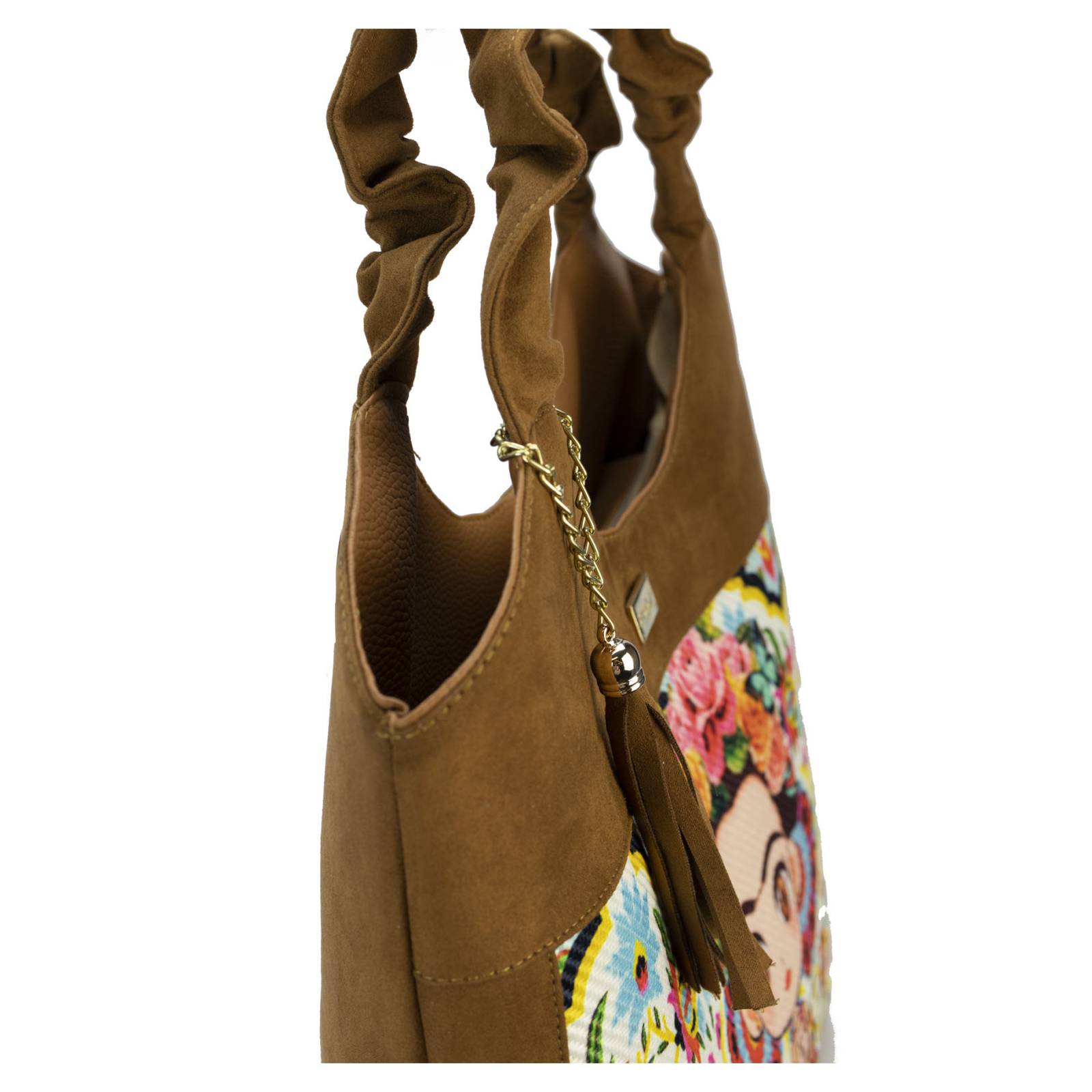 Bolsa Para Dama Camel Frida Artesanal Sintético Y Textil Madonna Nueva Imagen.
