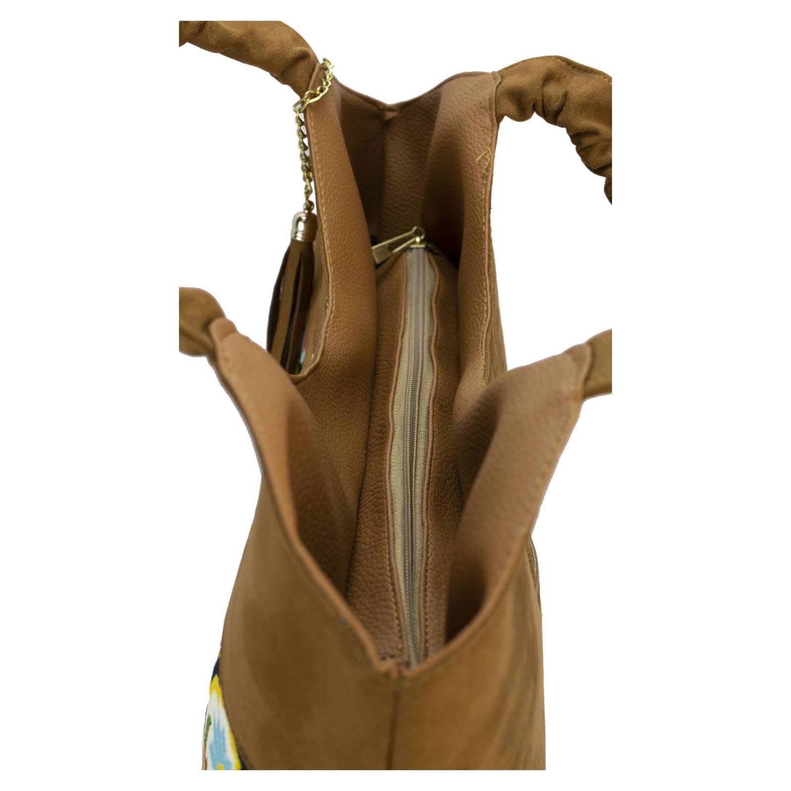 Bolsa Para Dama Camel Frida Artesanal Sintético Y Textil Madonna Nueva Imagen.