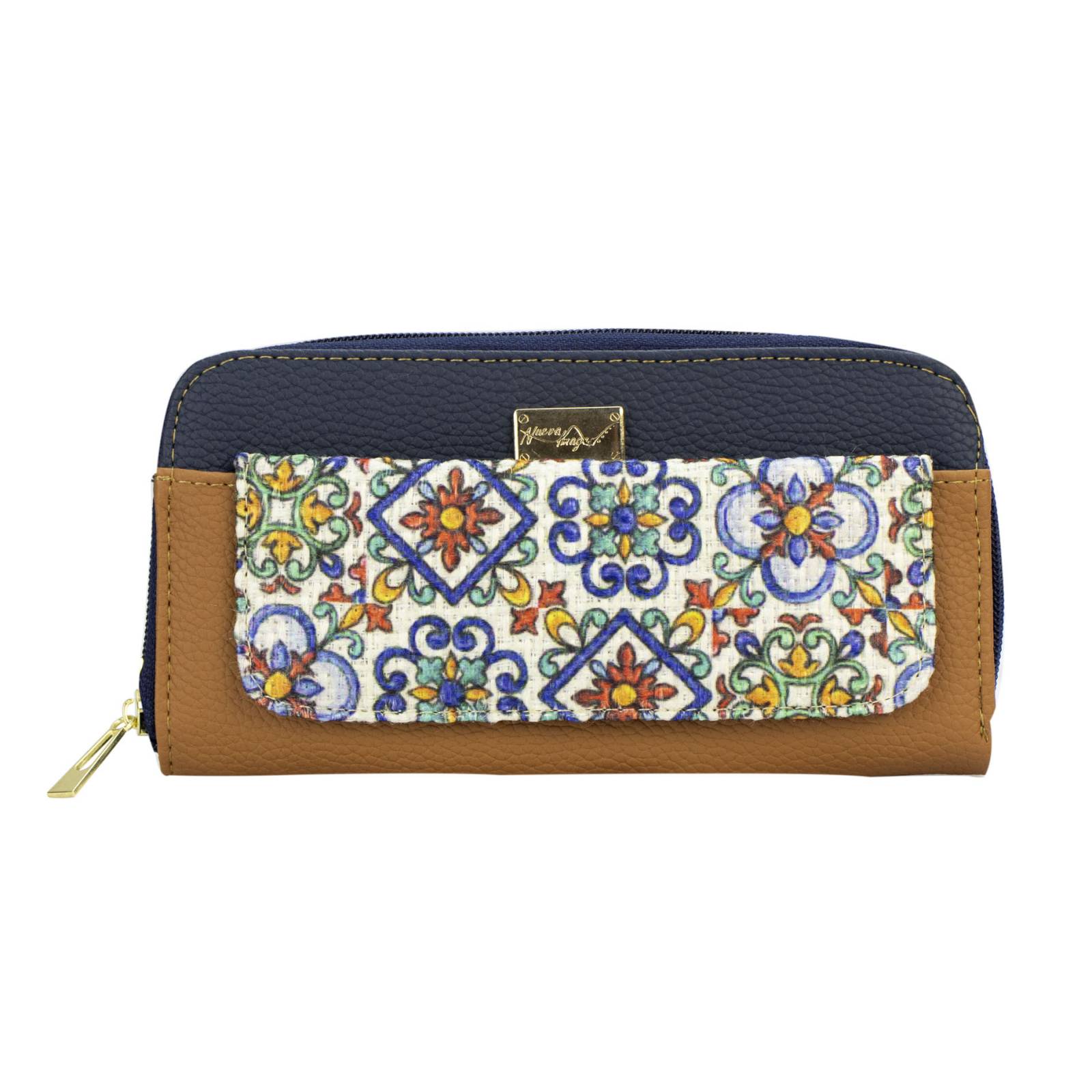 Cartera Para Dama Marino Yute Vitral Sintético Est.4 Nueva Imagen.