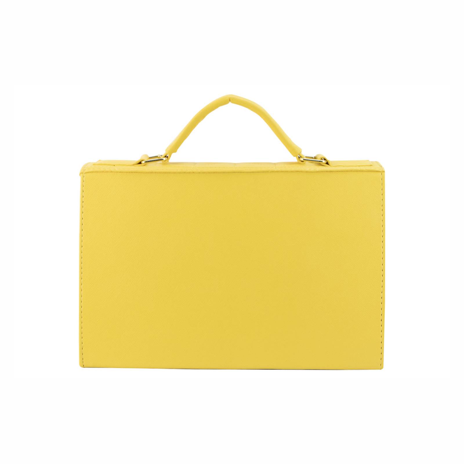 Bolso Para Mujer Amarillo Dapra Triangulos Sintetico Magda Nueva Imagen