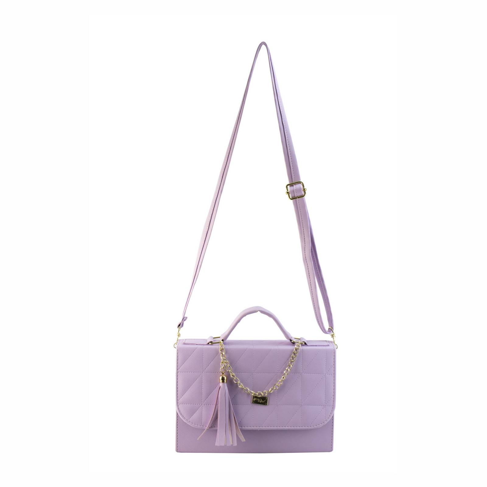 Bolso Para Mujer Lila Dapra Triangulos Sintetico Magda Nueva Imagen
