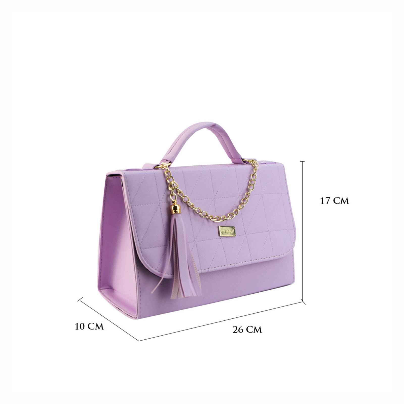 Bolso Para Mujer Lila Dapra Triangulos Sintetico Magda Nueva Imagen