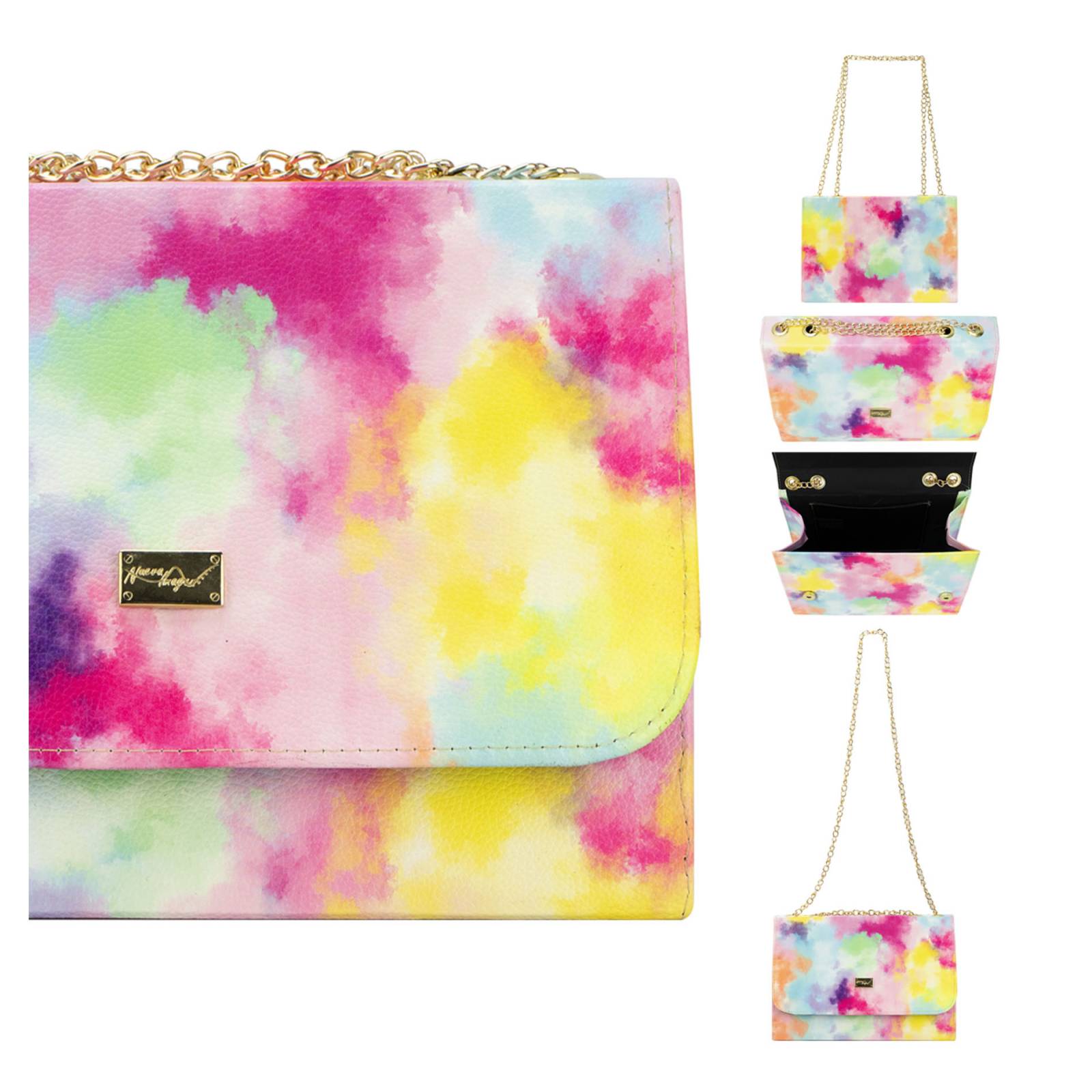 Bolso Para Mujer Multicolor Acuarela Sintetico Magda Nueva Imagen
