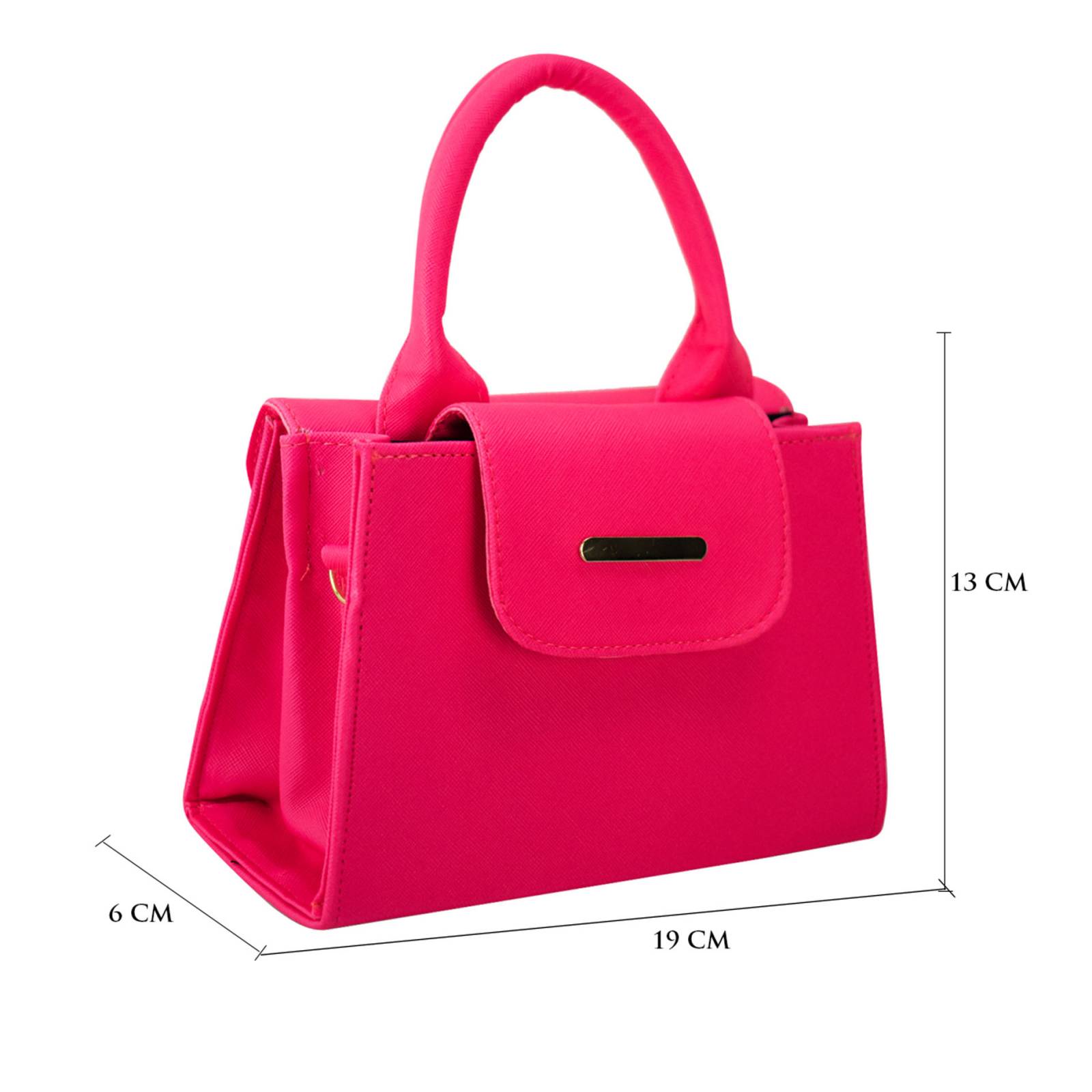 Bolso Para Mujer Rosa Neón Dapra Sintetico Poly Nueva Imagen