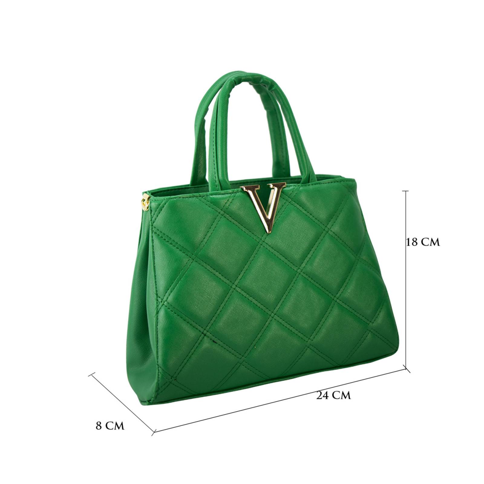 Bolso Para Mujer Esmeralda Dapra Cuadros Sintetico Ailen Nueva Imagen