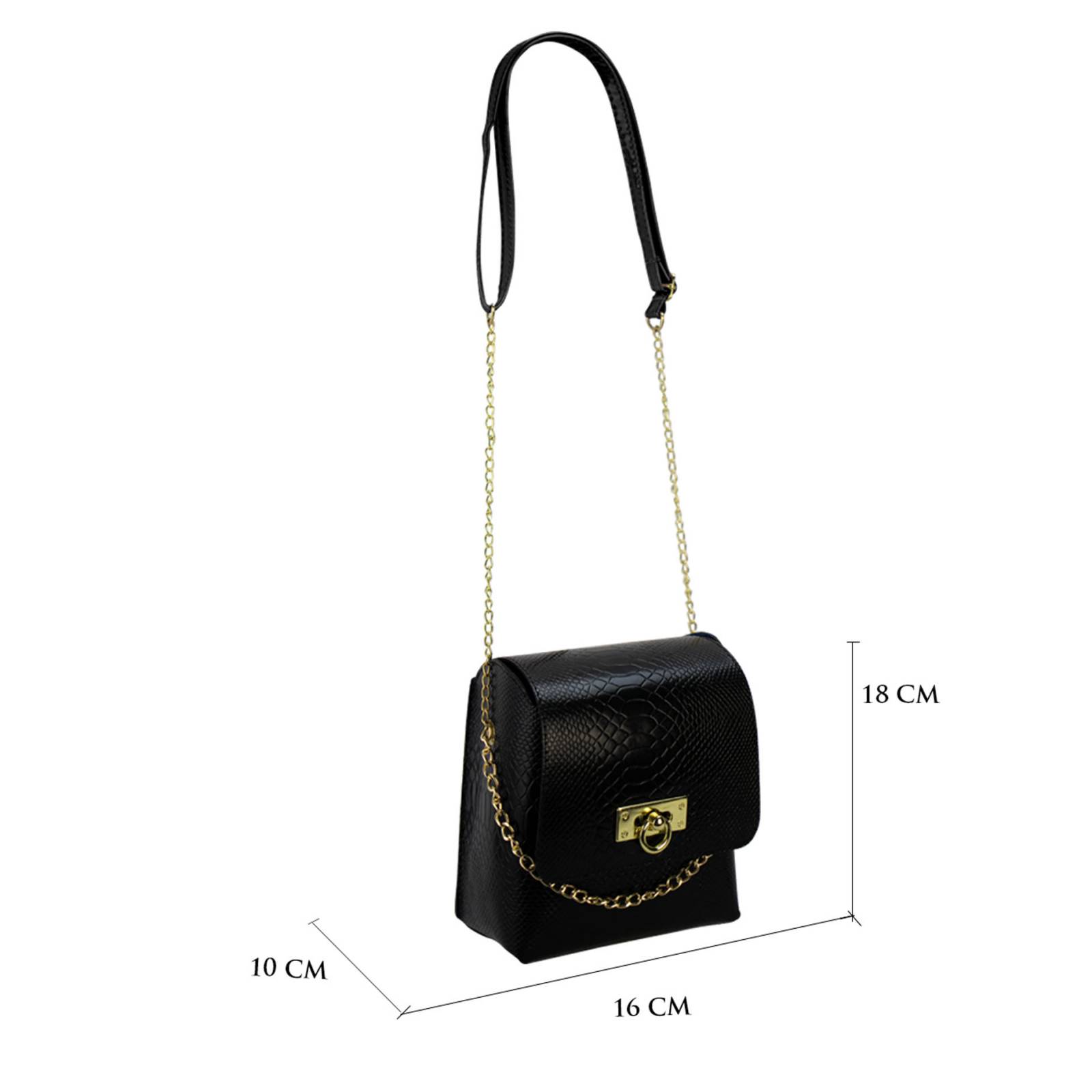 Bolso Para Mujer Negro Cristalo Negro Sintetico Yesenia Nueva Imagen