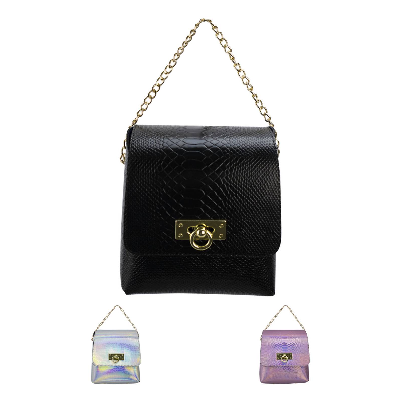 Bolso Para Mujer Negro Cristalo Negro Sintetico Yesenia Nueva Imagen