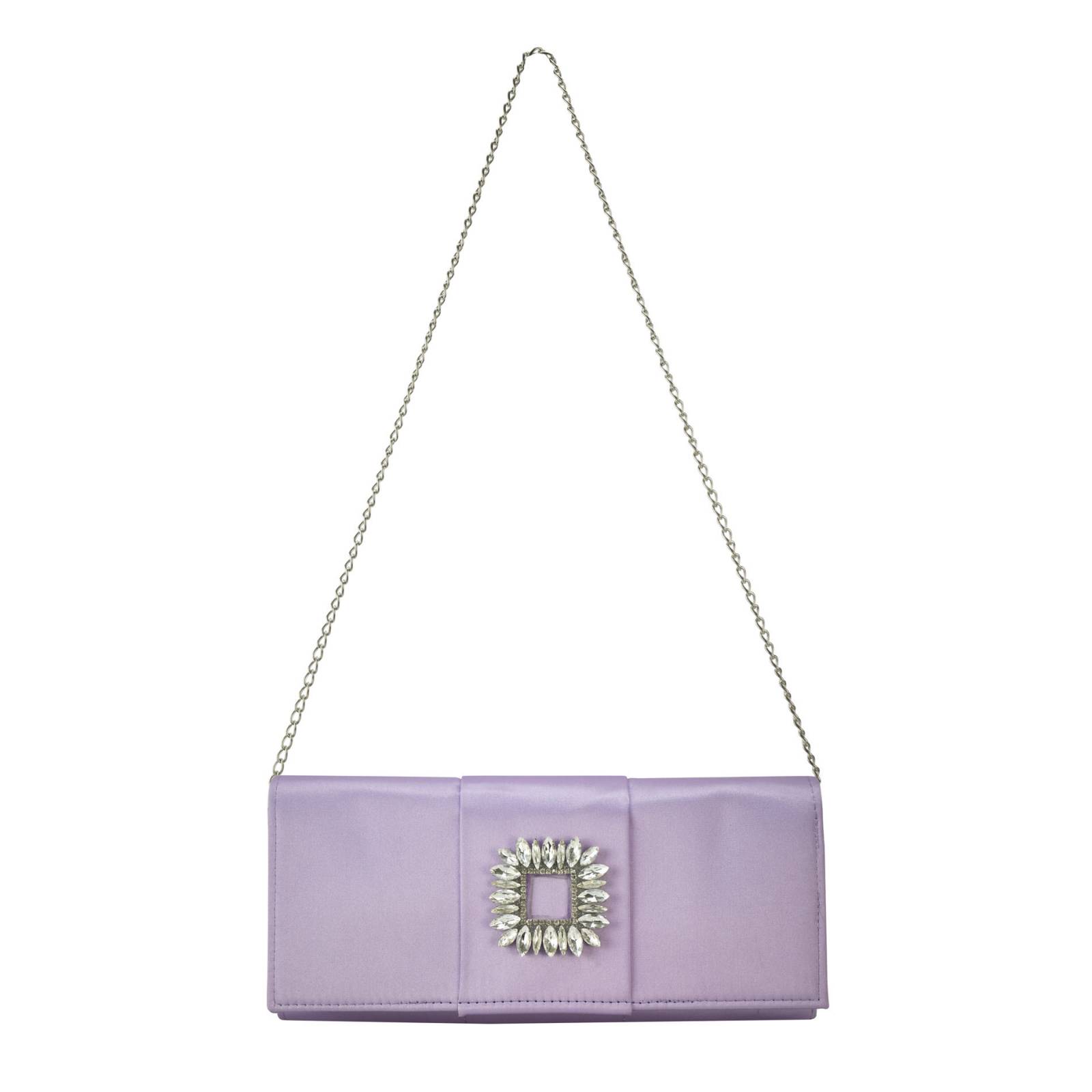 Cartera Para Mujer Lavanda Shantung Piedra Sintetico Shantal Nueva Imagen