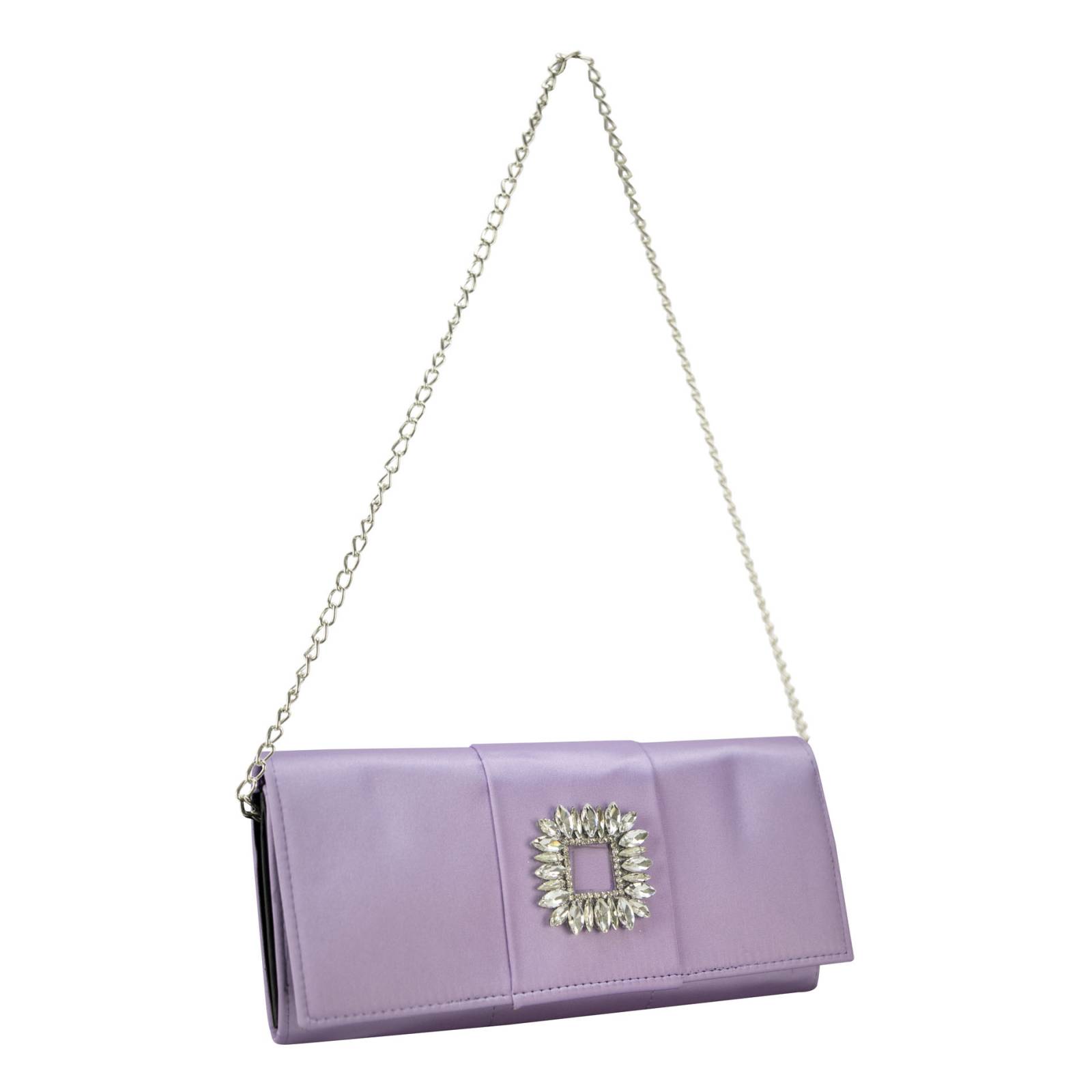Cartera Para Mujer Lavanda Shantung Piedra Sintetico Shantal Nueva Imagen