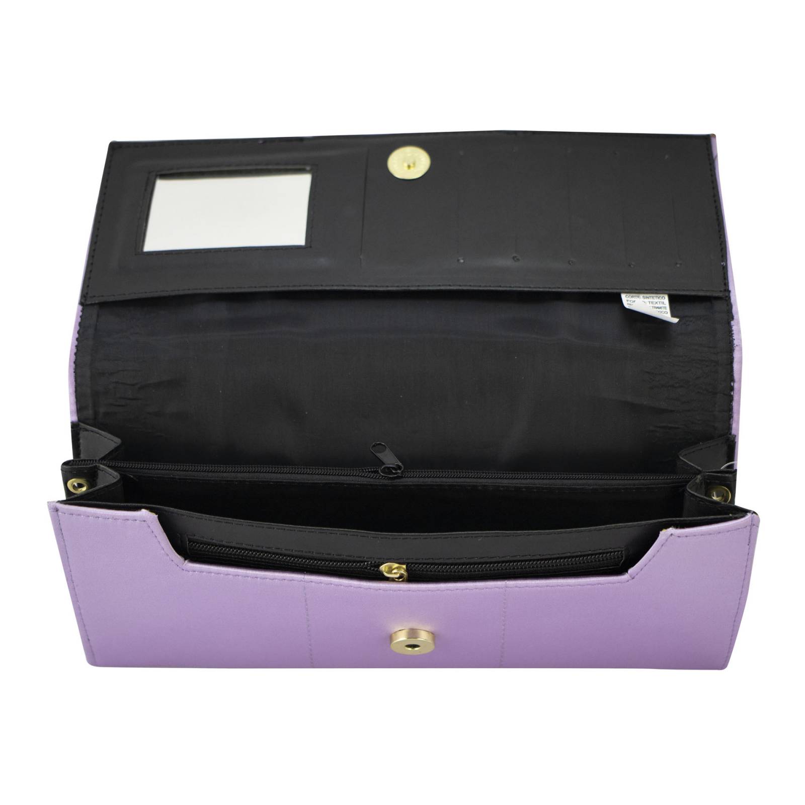 Cartera Para Mujer Lavanda Shantung Piedra Sintetico Shantal Nueva Imagen