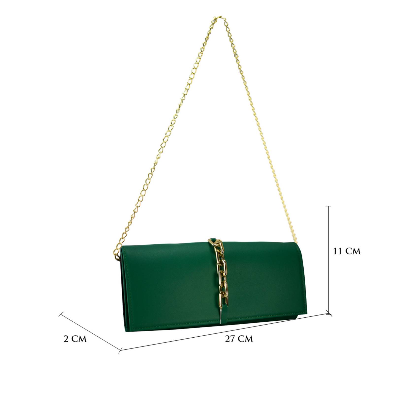 Cartera Para Mujer Esmeralda Cabra Cadena Sintetico Shantal Nueva Imagen