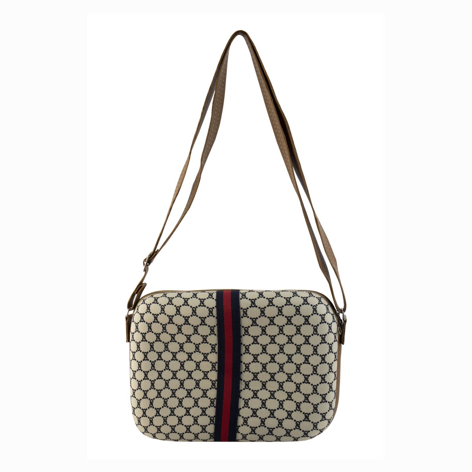 Mariconera Para Mujer Beige Gg Cinta Marino Sintetico Wanda Nueva Imagen