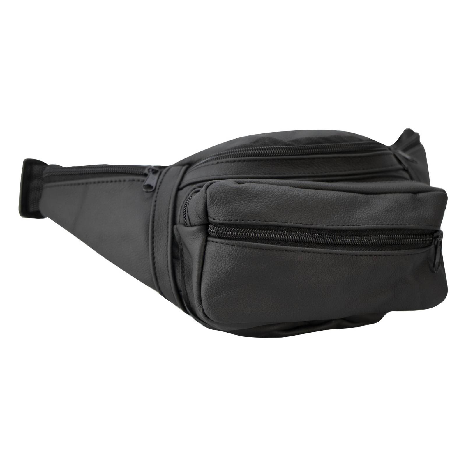 Cangurera Unisex Negro Piel Piel Malibú Nueva Imagen