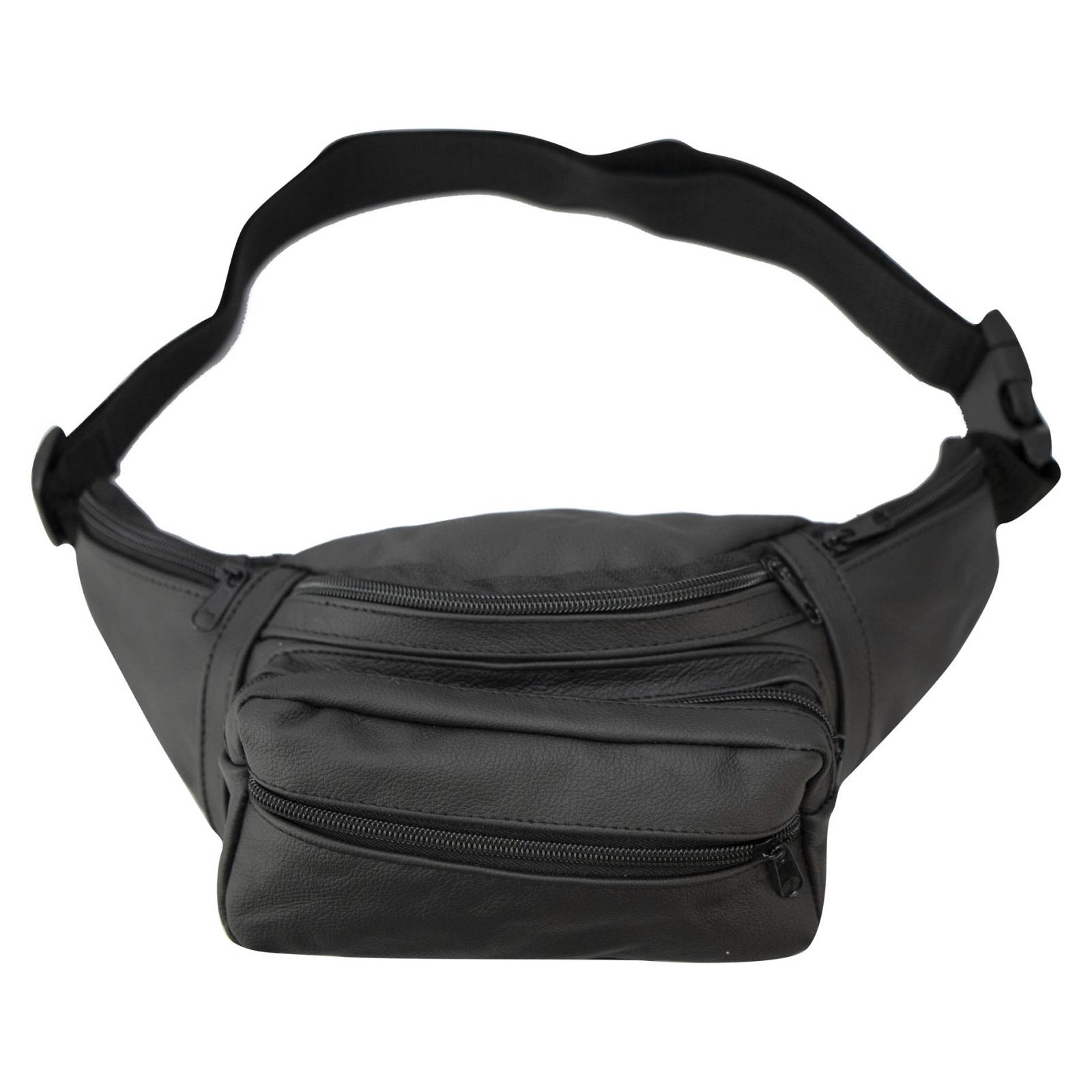 Cangurera Unisex Negro Piel Piel Malibú Nueva Imagen