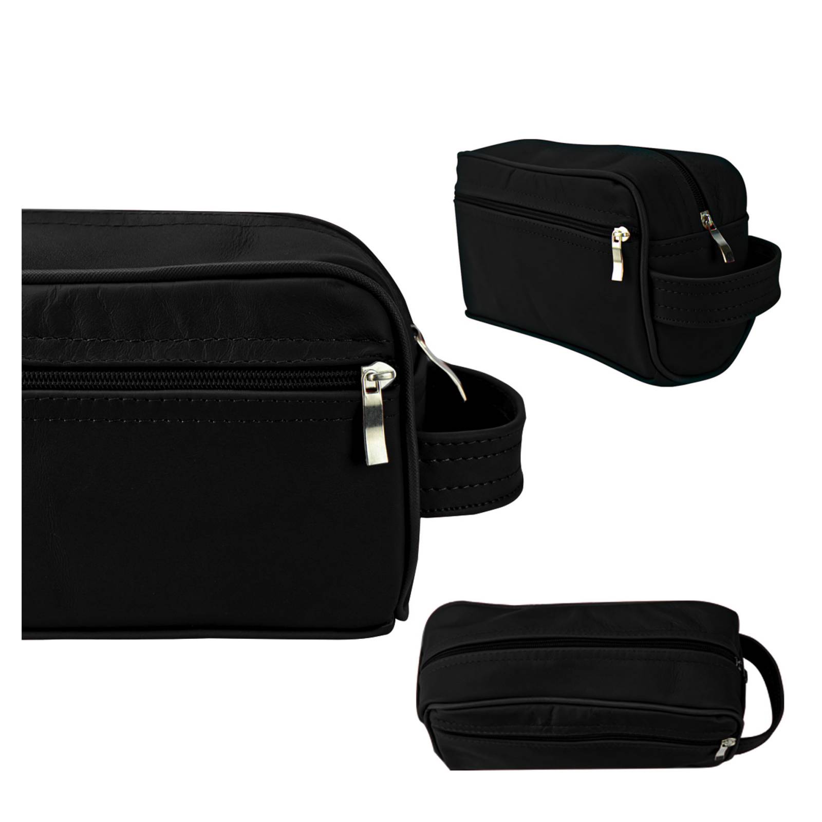 Neceser Para Hombre Negro Piel Piel Octavio Nueva Imagen