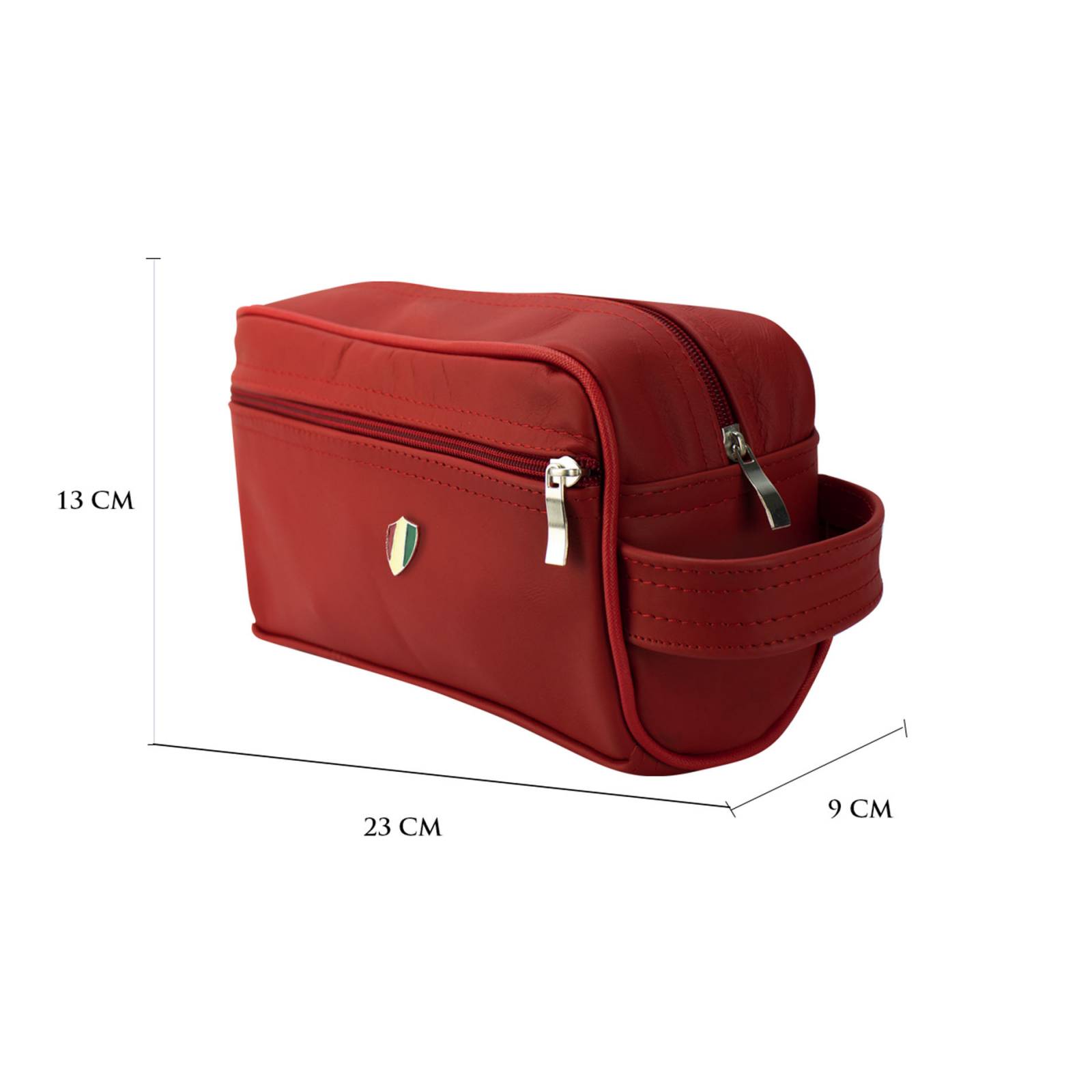 Neceser Para Hombre Rojo Piel Piel Octavio Nueva Imagen
