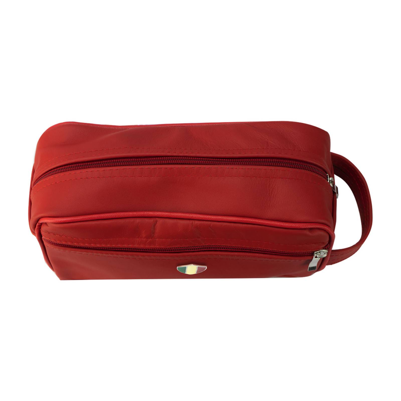 Neceser Para Hombre Rojo Piel Piel Octavio Nueva Imagen