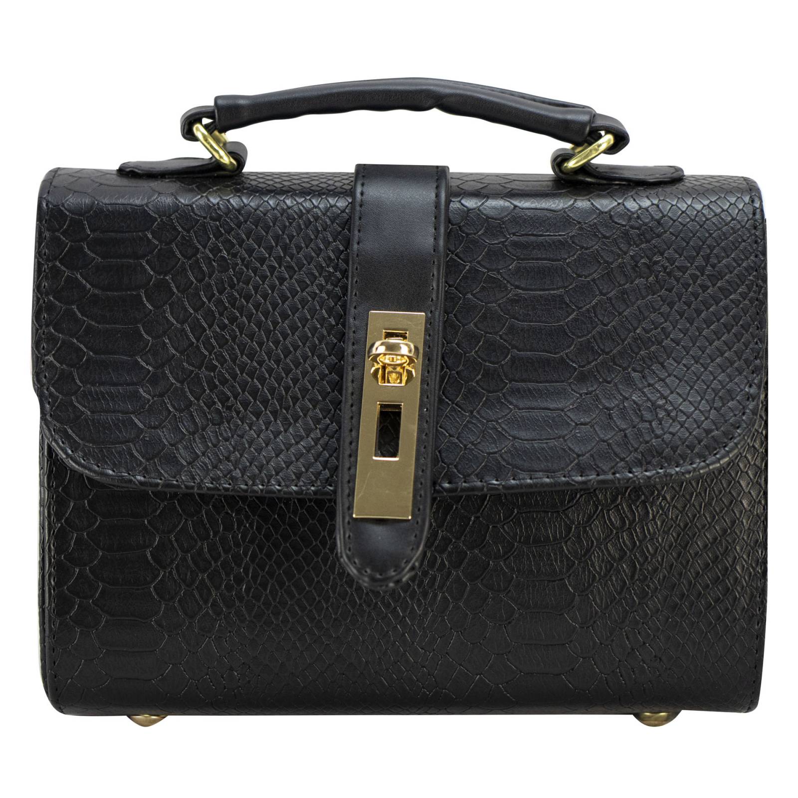 Bolso Para Dama Negro Piton Sintetico Dasha Nueva Imagen