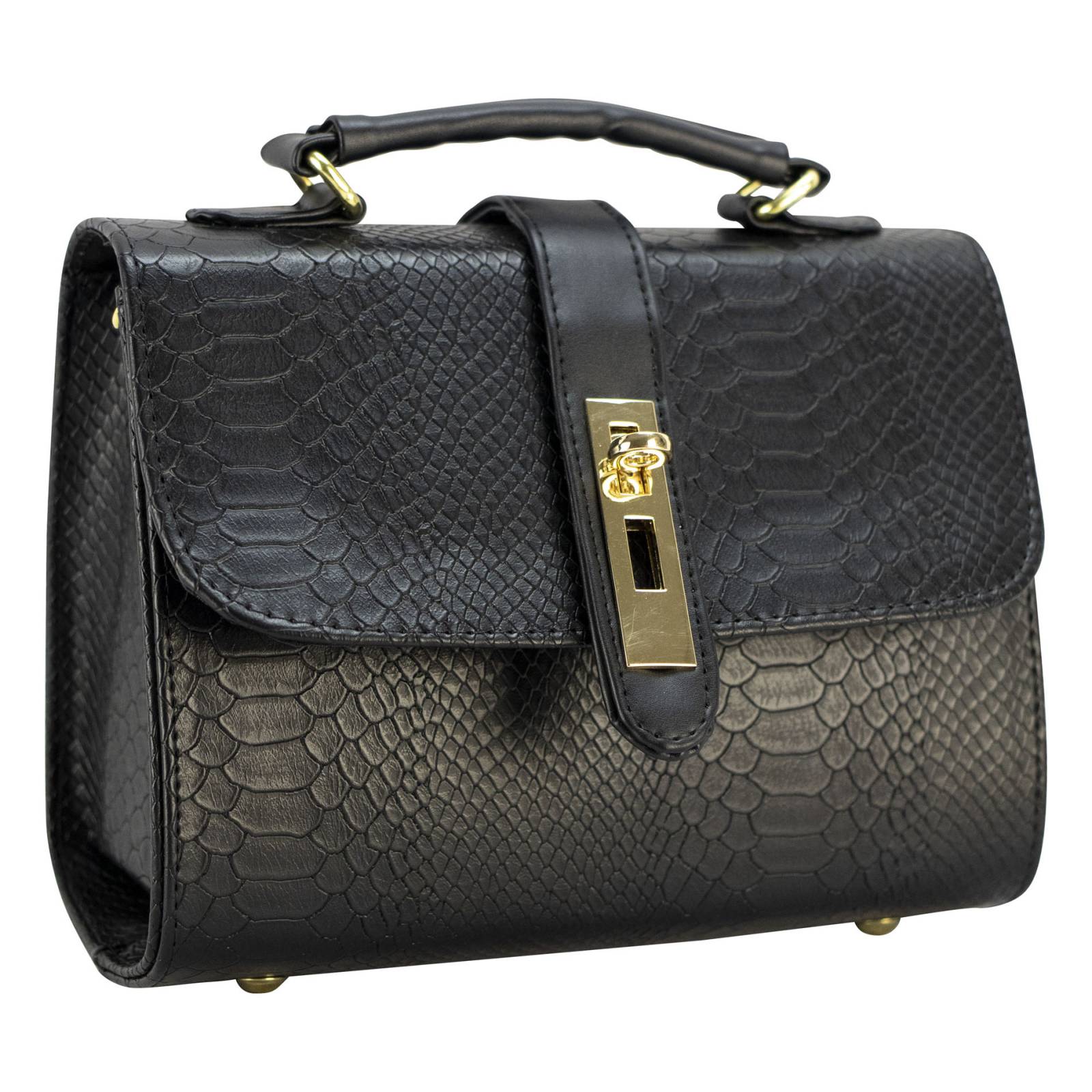 Bolso Para Dama Negro Piton Sintetico Dasha Nueva Imagen