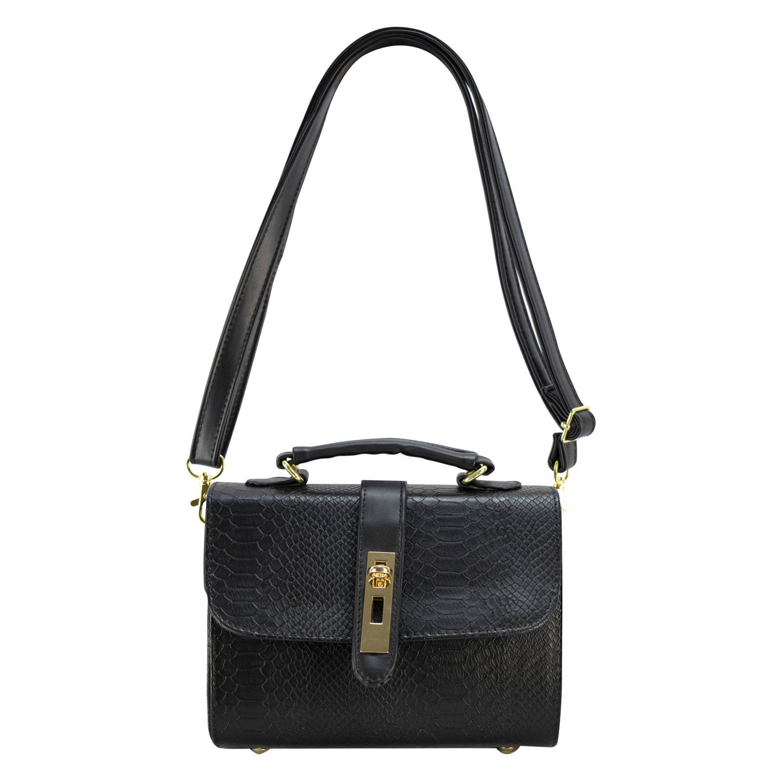 Bolso Para Dama Negro Piton Sintetico Dasha Nueva Imagen
