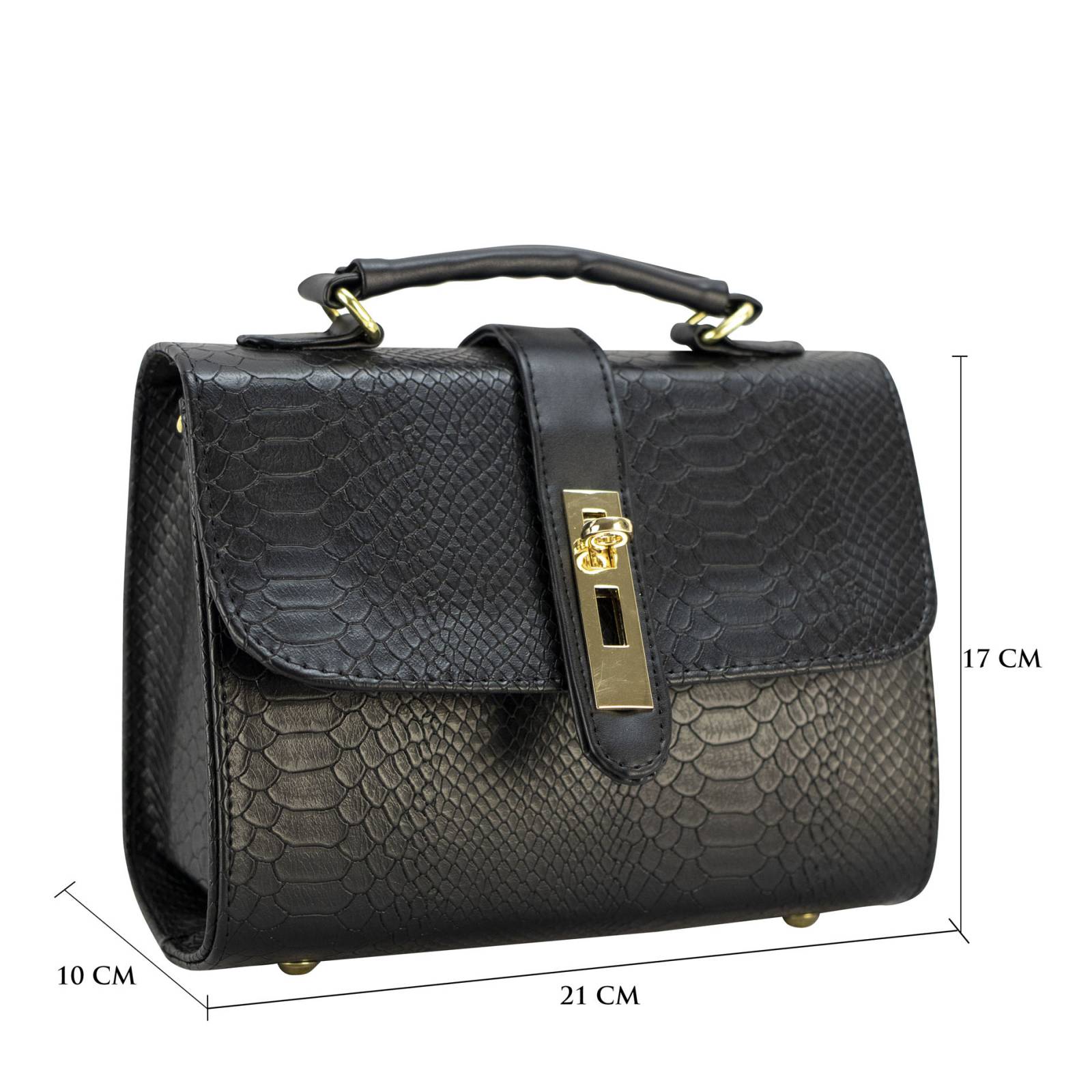 Bolso Para Dama Negro Piton Sintetico Dasha Nueva Imagen