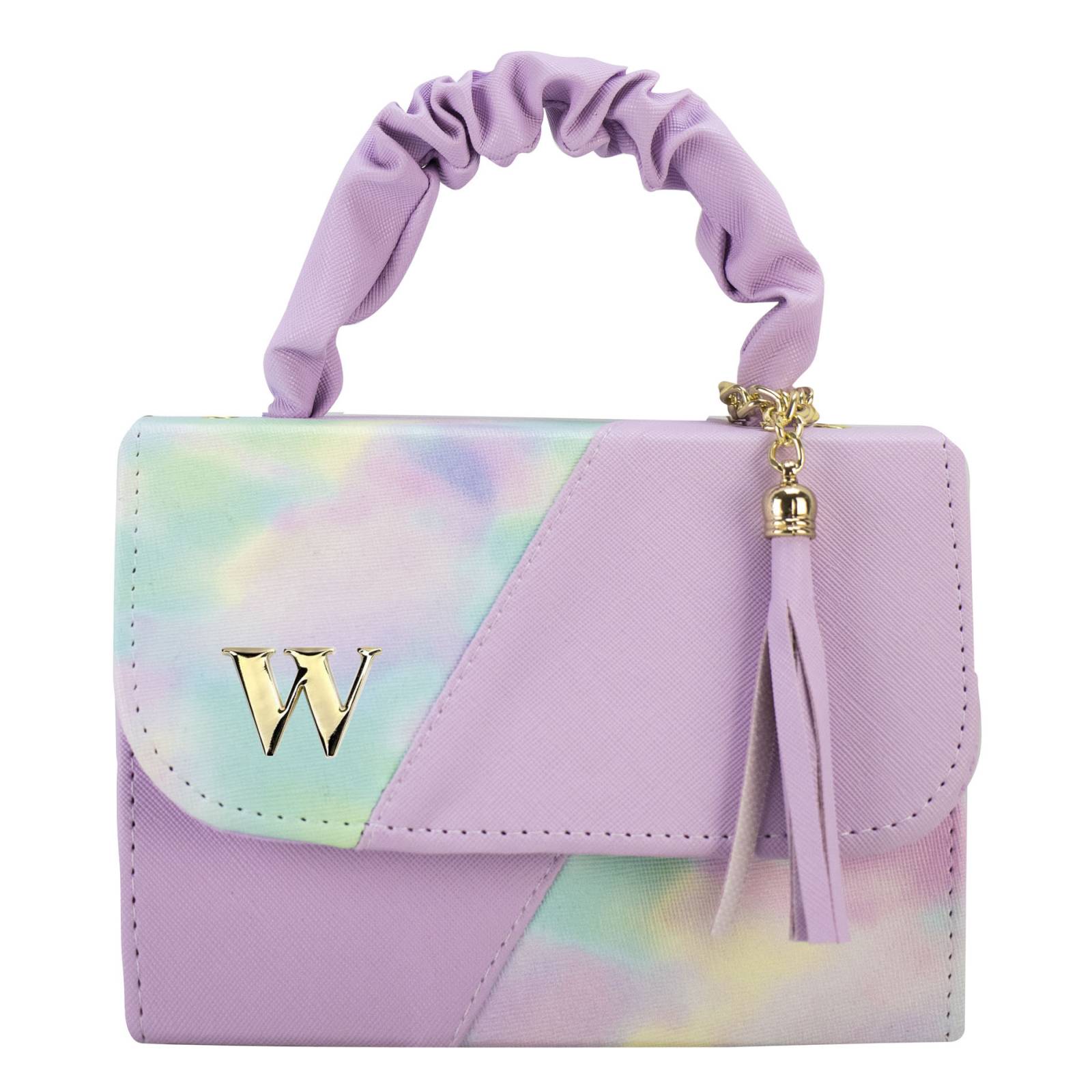 Bolso Para Niña Lila Arcoiris Sintetico Baby Greta Nueva Imagen