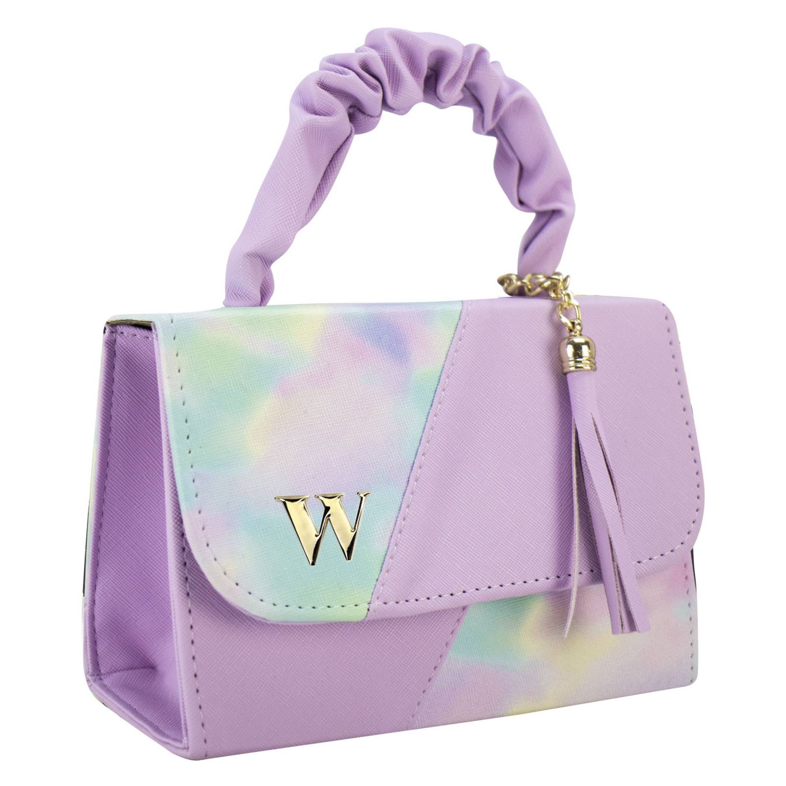 Bolso Para Niña Lila Arcoiris Sintetico Baby Greta Nueva Imagen