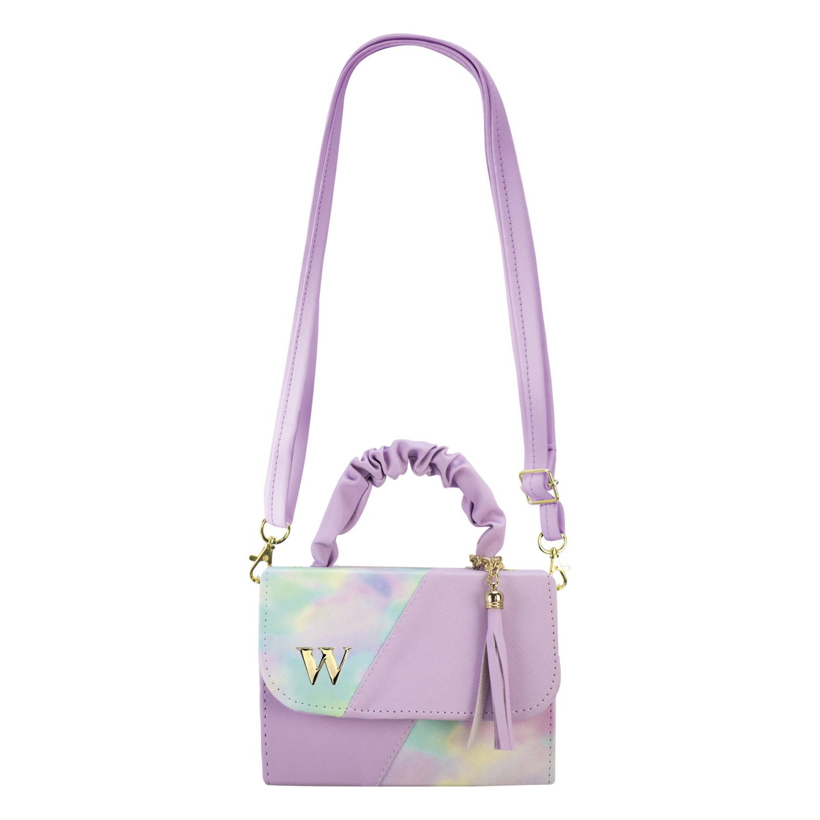 Bolso Para Niña Lila Arcoiris Sintetico Baby Greta Nueva Imagen