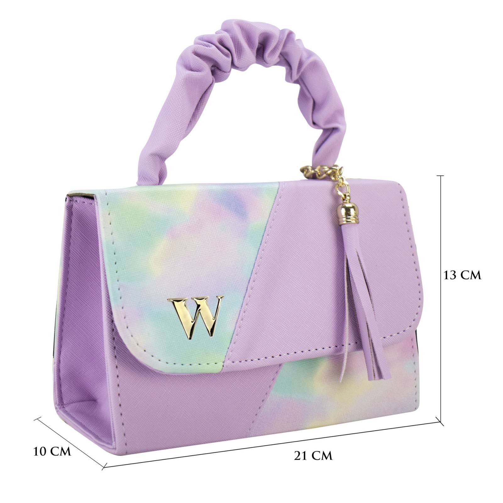 Bolso Para Niña Lila Arcoiris Sintetico Baby Greta Nueva Imagen