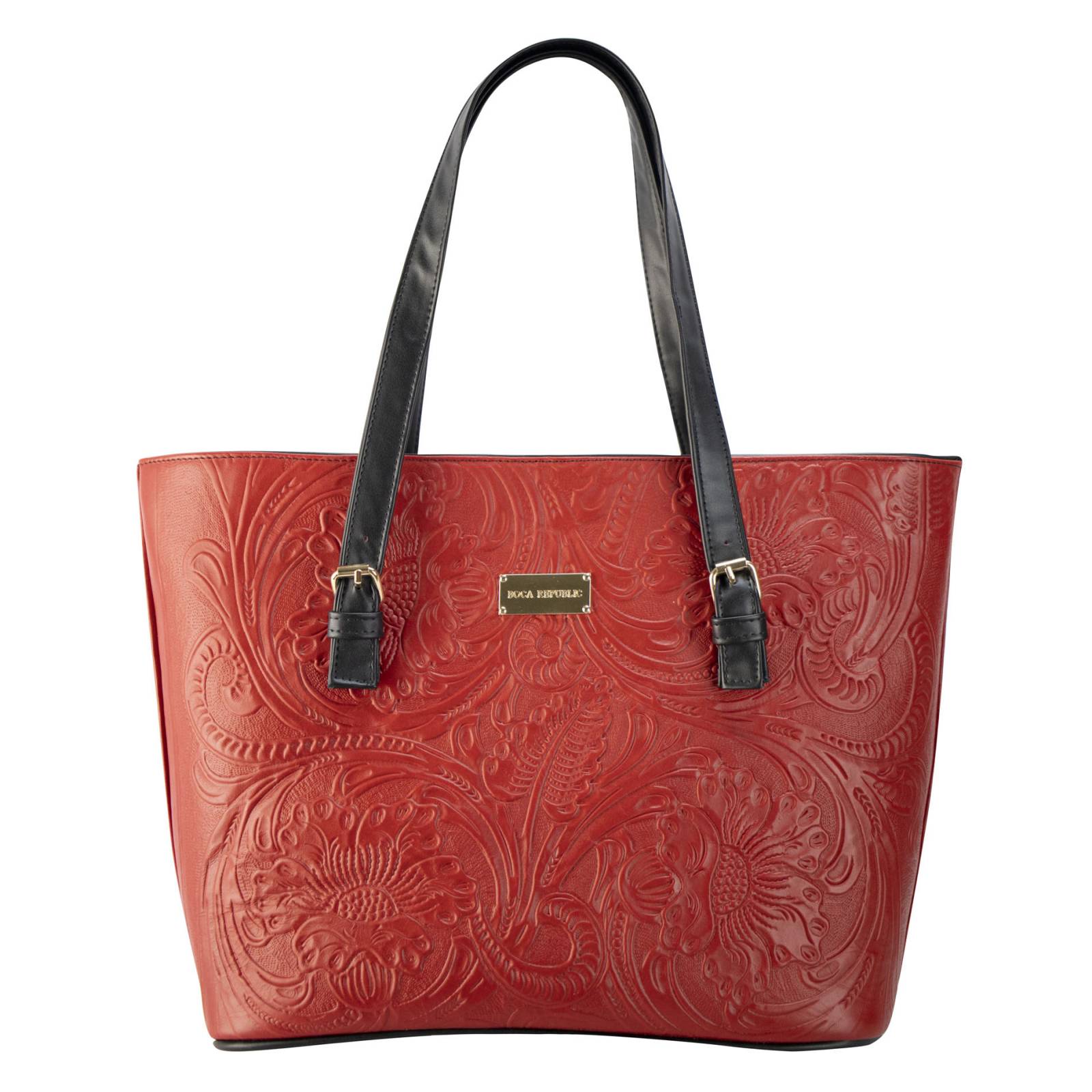 Bolso Para Dama Rojo Piel Grabado Piel Felix Nueva Imagen