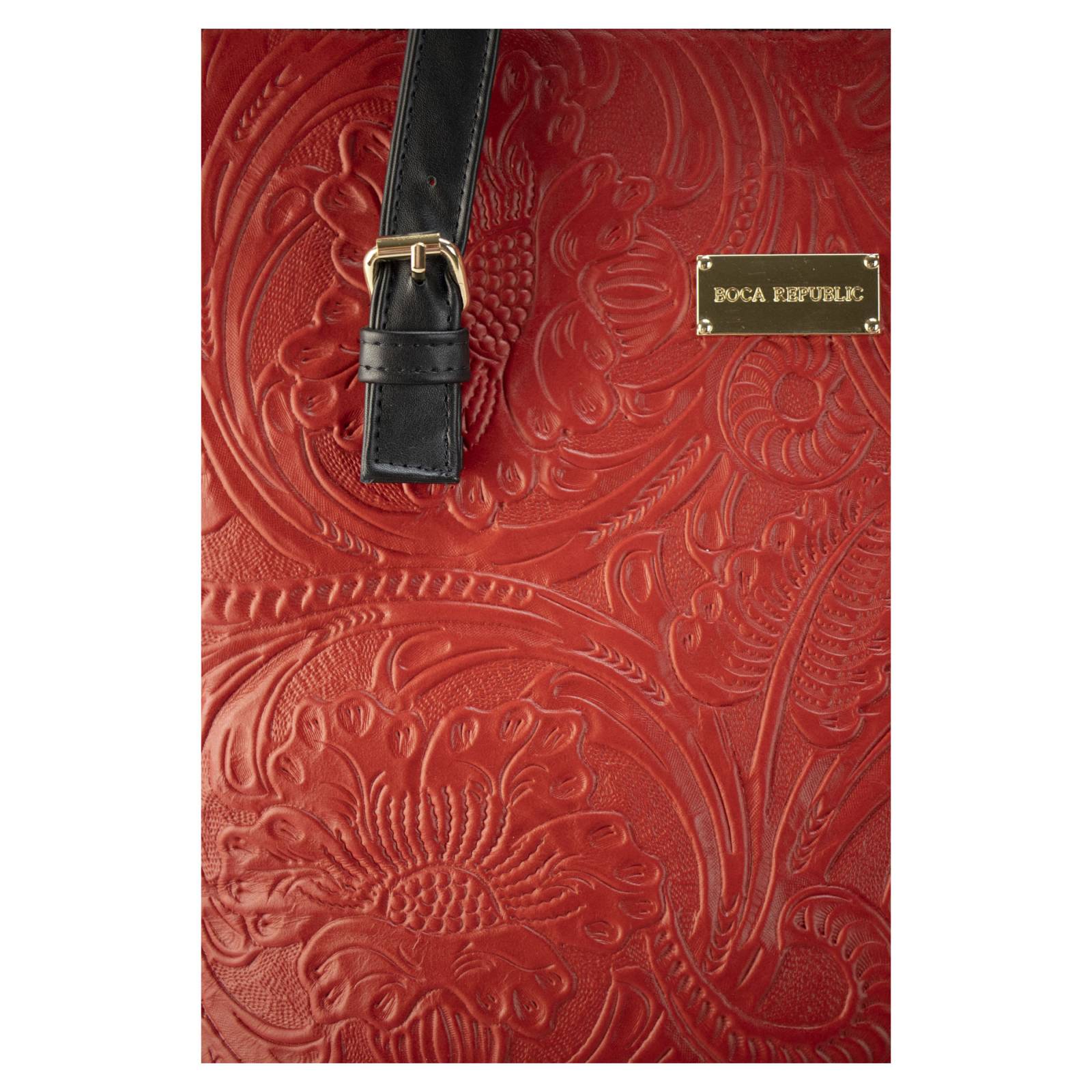 Bolso Para Dama Rojo Piel Grabado Piel Felix Nueva Imagen