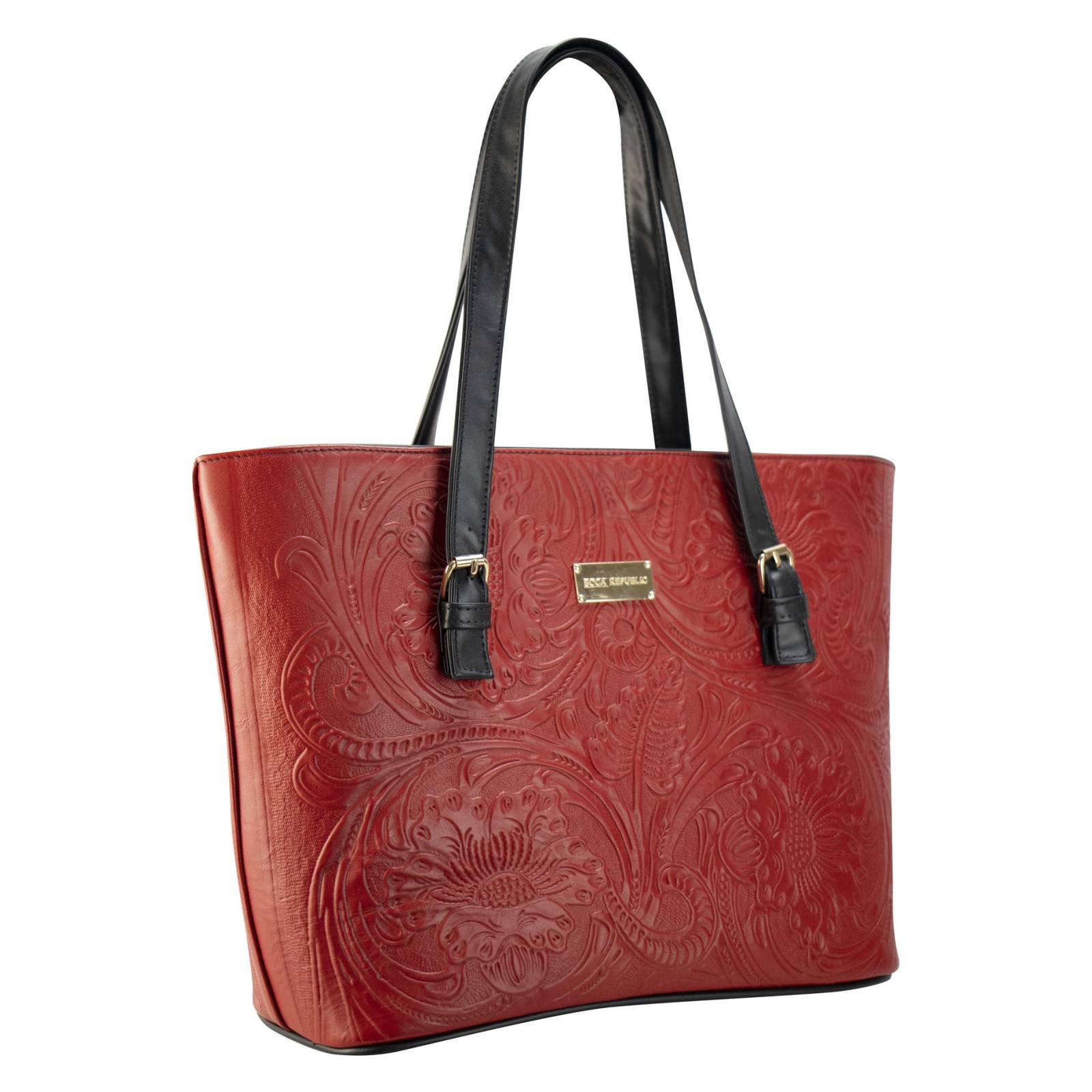 Bolso Para Dama Rojo Piel Grabado Piel Felix Nueva Imagen