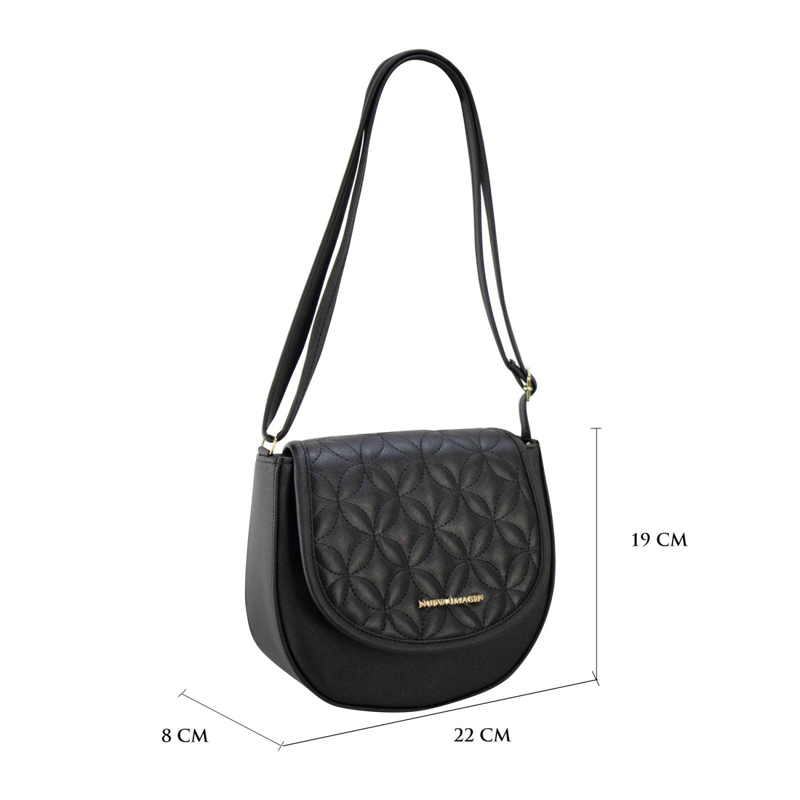 Mariconera Para Dama Negro Dapra Estrella Sintetico Linda Nueva Imagen