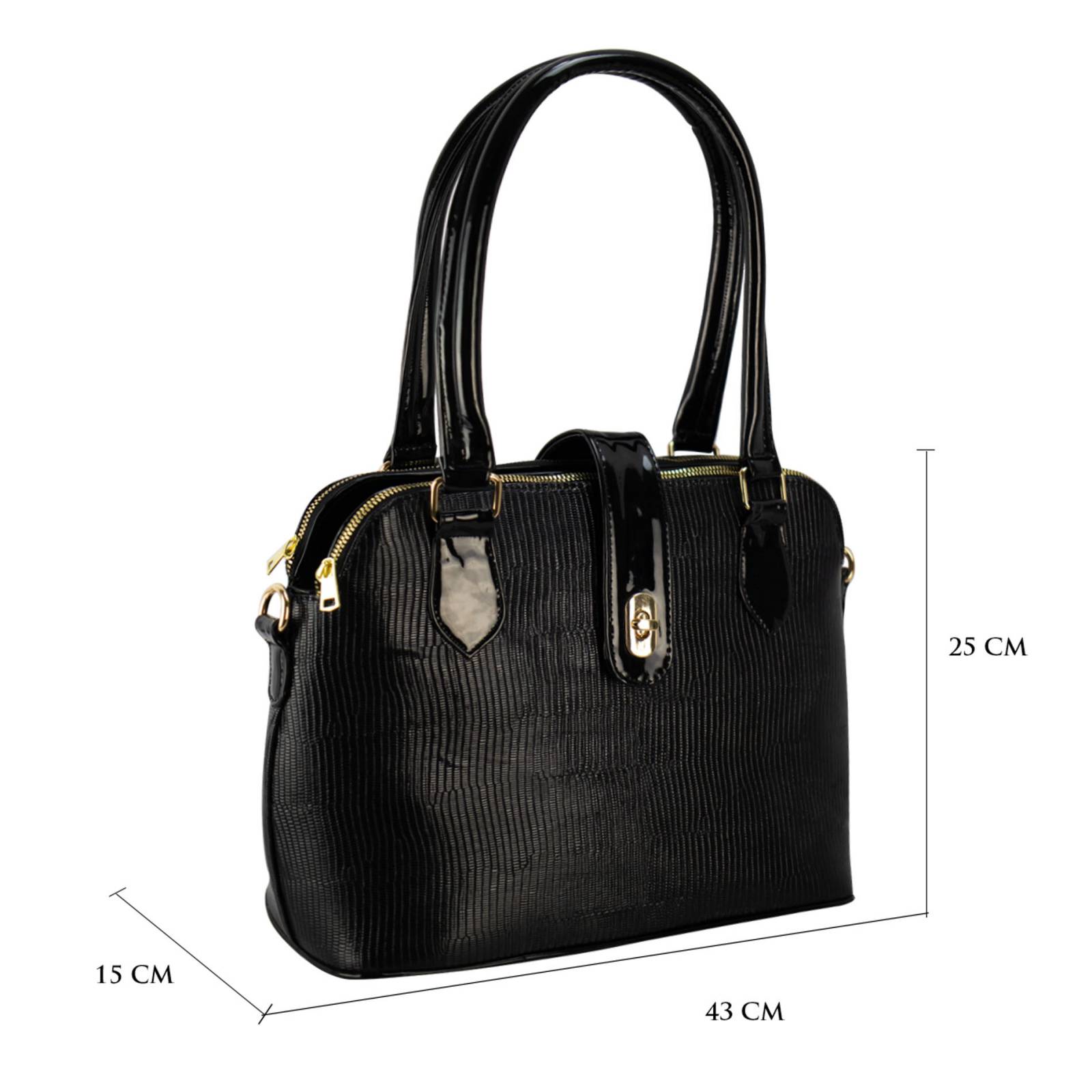 Bolso Para Dama Negro Armadillo Sintetico Raissa Nueva Imagen