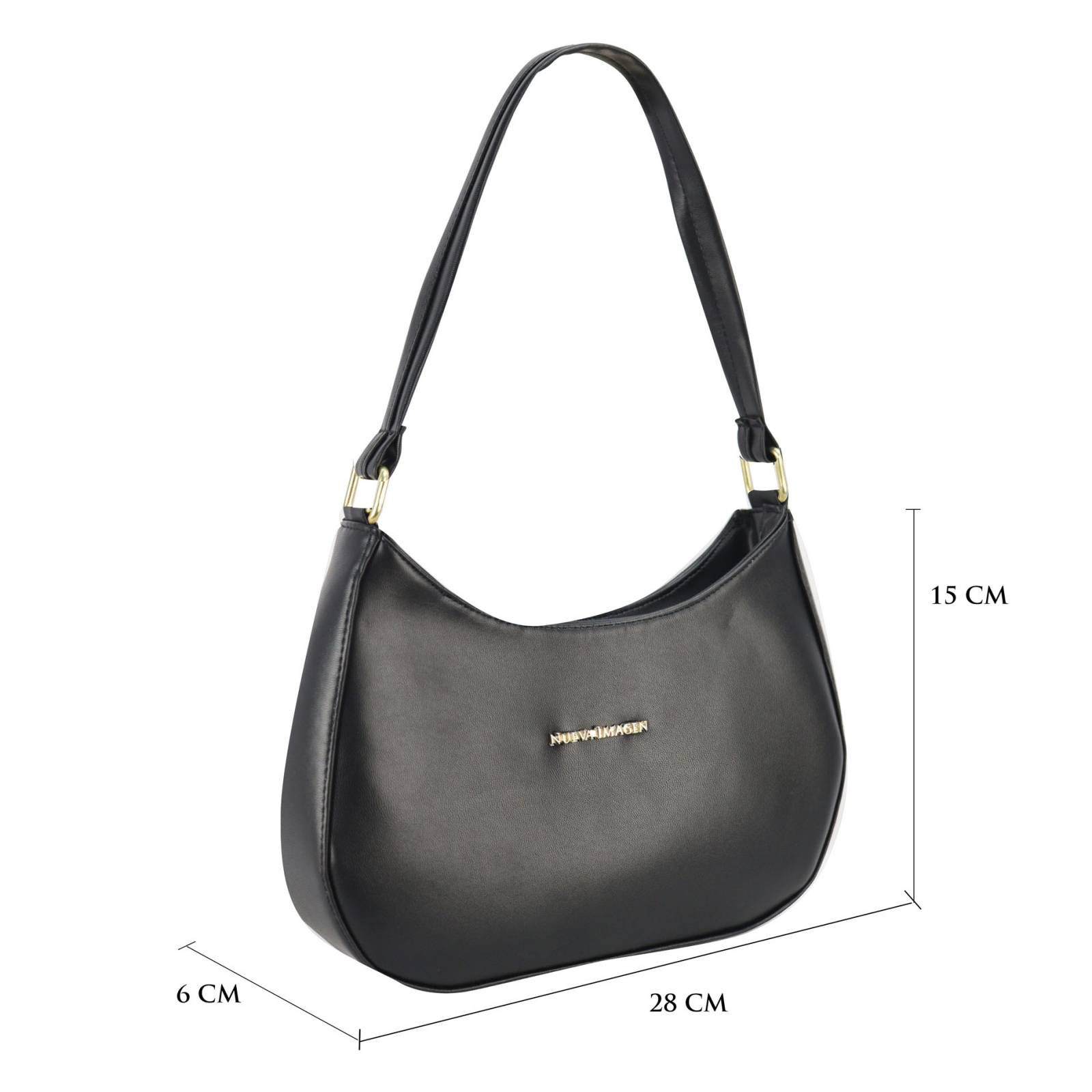 Bolso Para Dama Negro Cabra Sintetico Grace Nueva Imagen