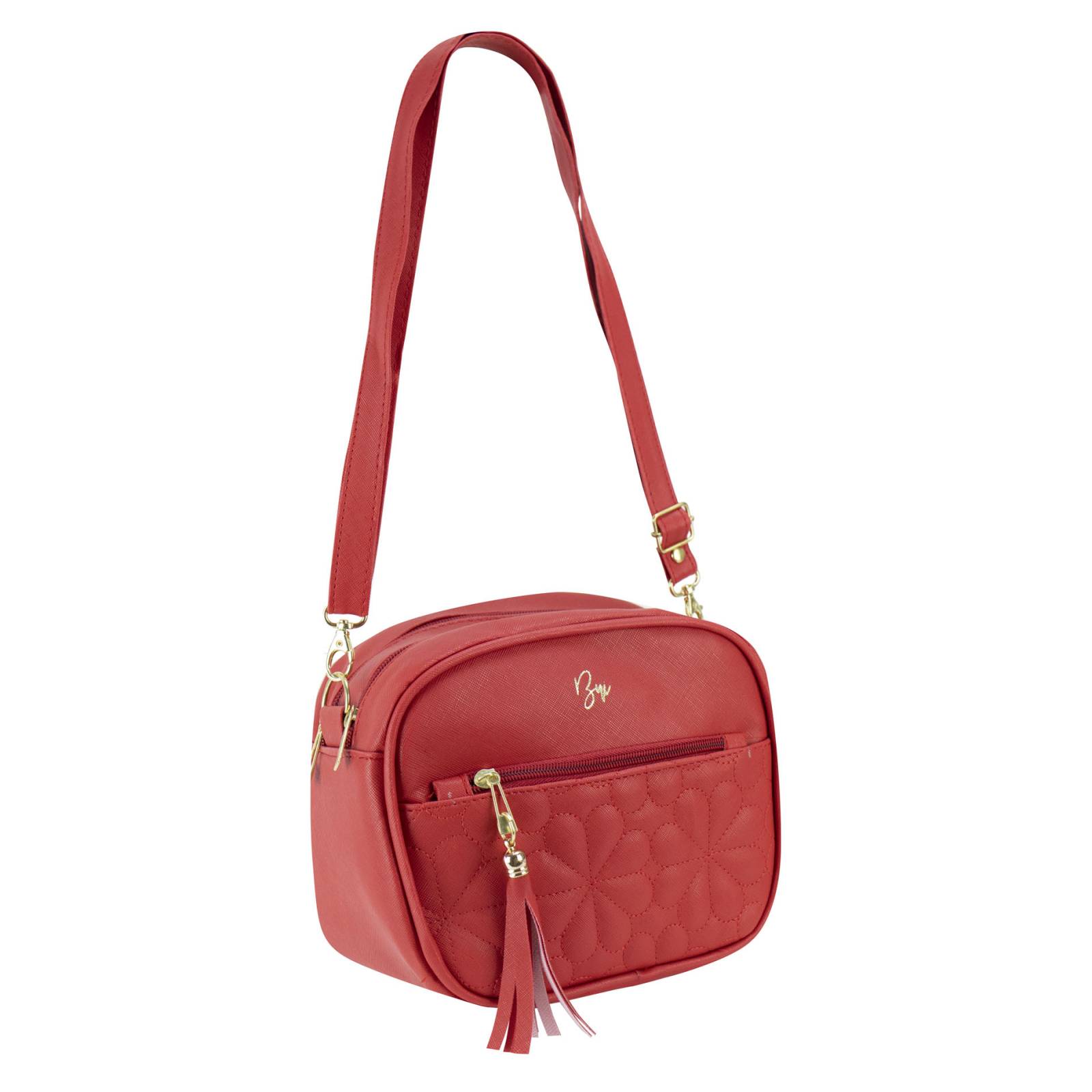 Mariconera Para Dama Rojo Dapra Flor Sintetico Nereida Nueva Imagen