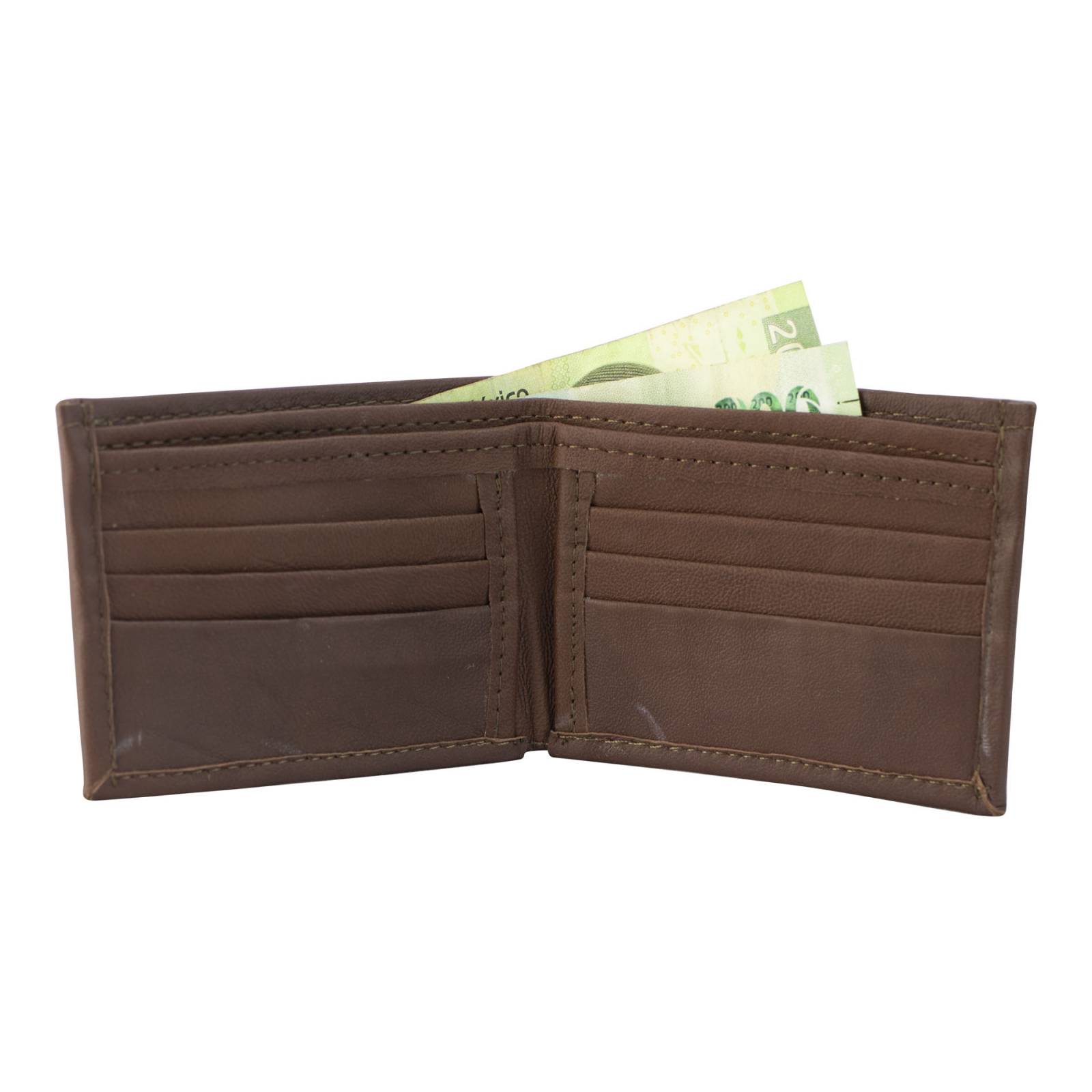 Cartera Para Hombre Café Piel Piel Donovan Nueva Imagen