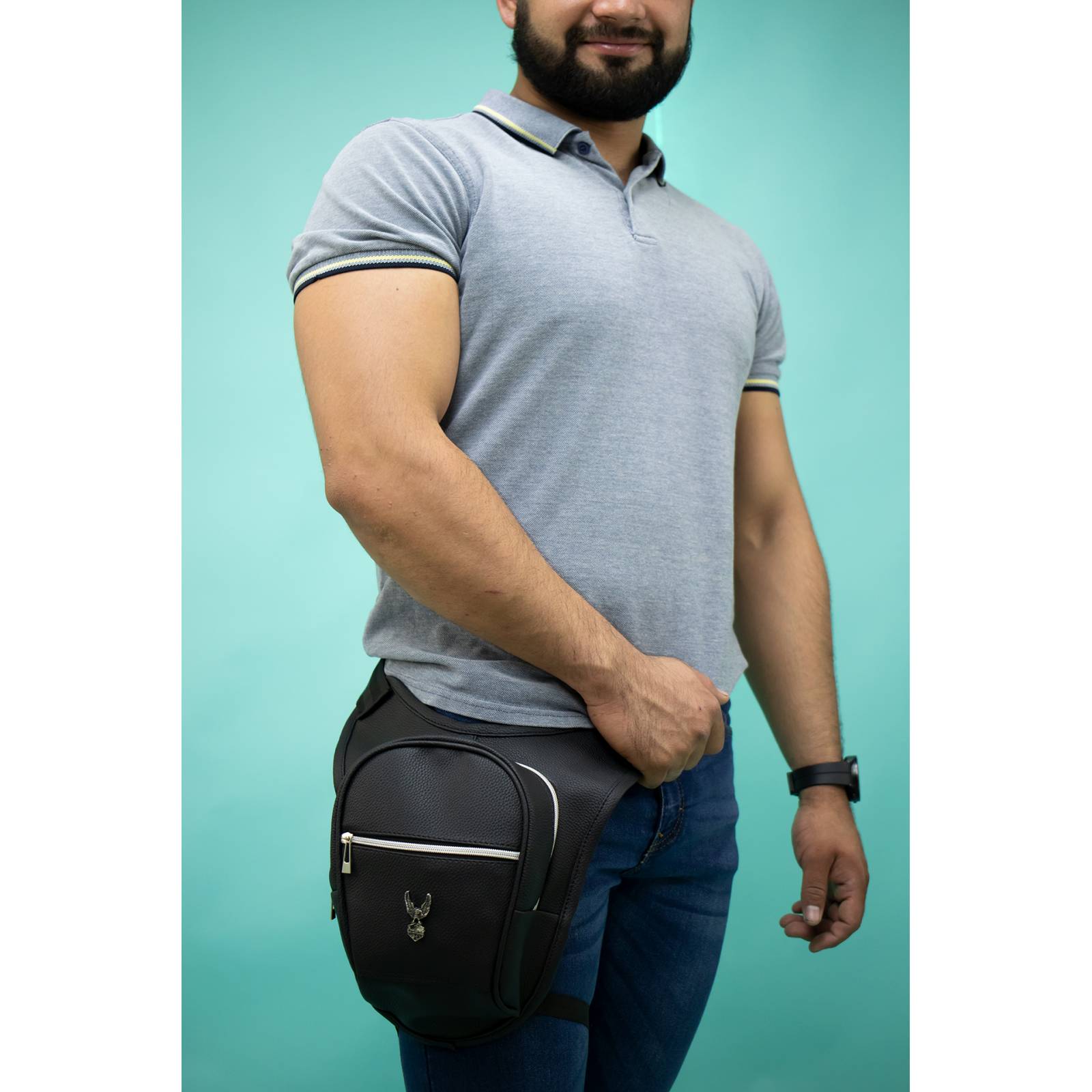 Piernera Para Caballero Negro Torino Sintetico Ulises Nueva Imagen