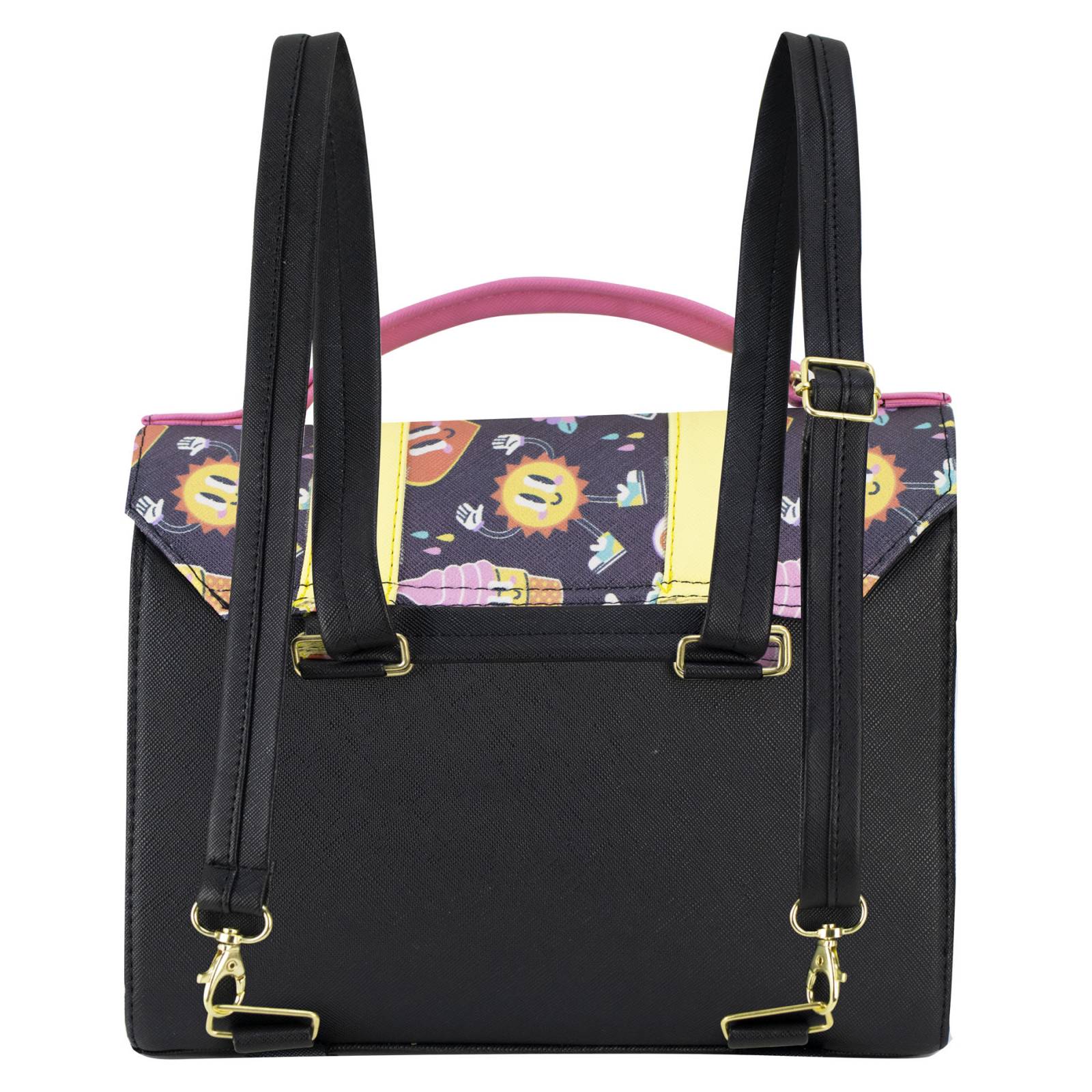 Mochila Para Niña Negro Ice Cream Rosa Sintetico Mini Merlina Nueva Imagen