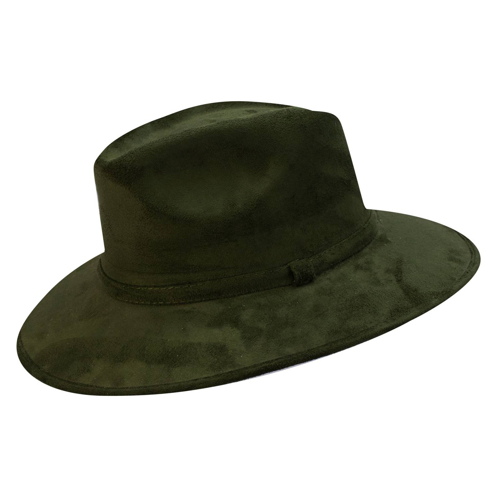 Sombrero Unisex Verde Olivo Gamuzina Gamuza Sintética Indiana L Nueva Imagen