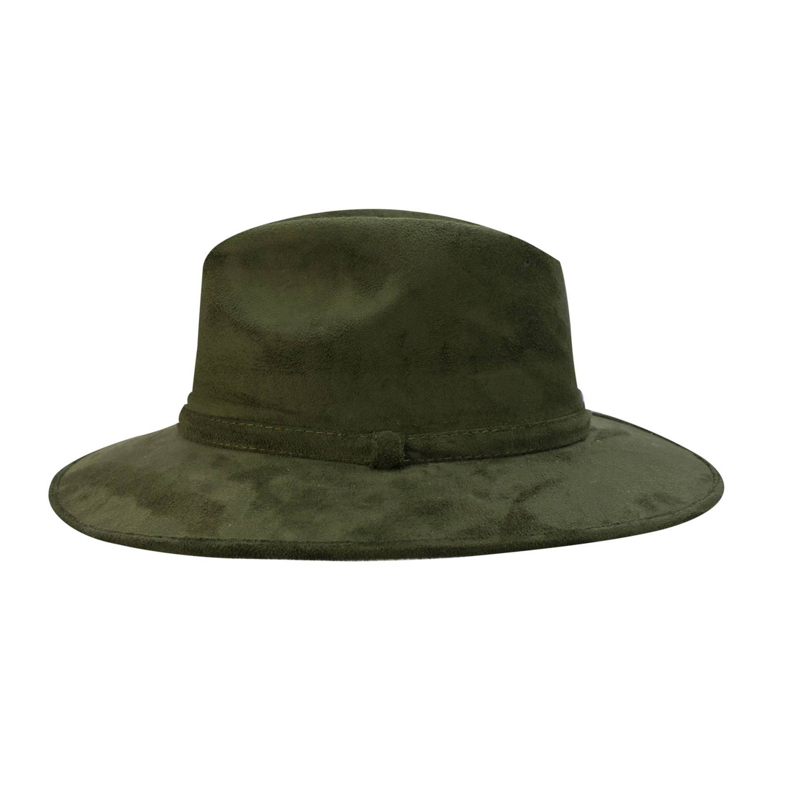 Sombrero Unisex Verde Olivo Gamuzina Gamuza Sintética Indiana L Nueva Imagen