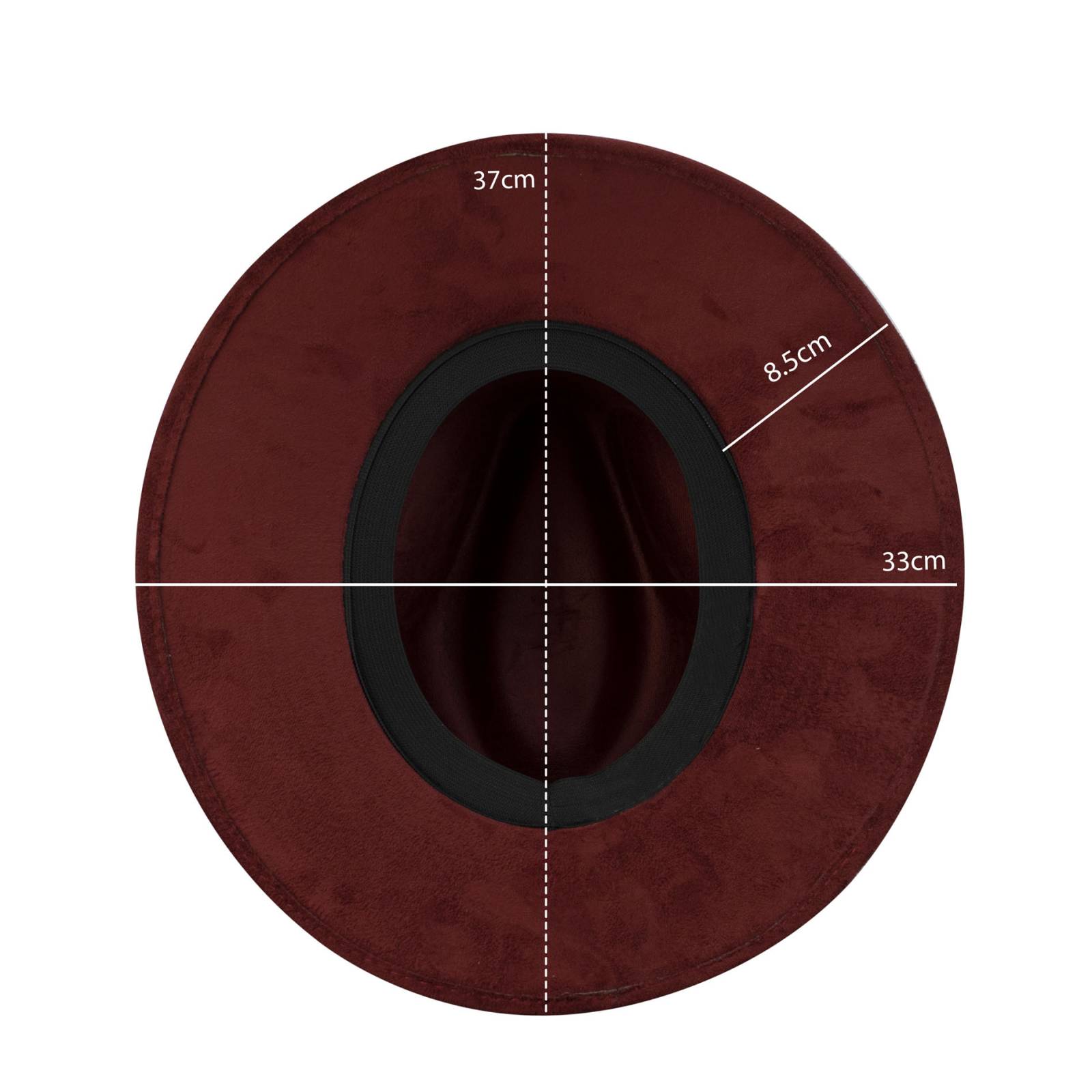 Sombrero Unisex Vino Gamuzina Gamuza Sintética Indiana M  Nueva Imagen