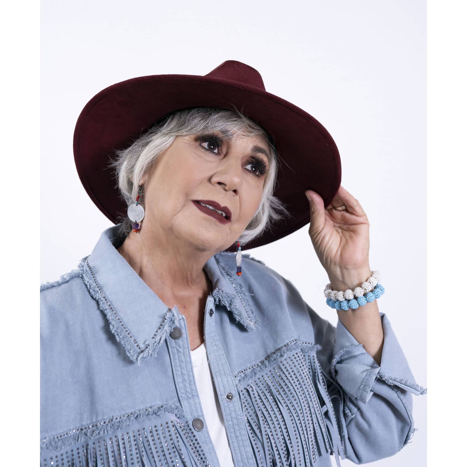 Sombrero Unisex Vino Gamuzina Gamuza Sintética Indiana M  Nueva Imagen