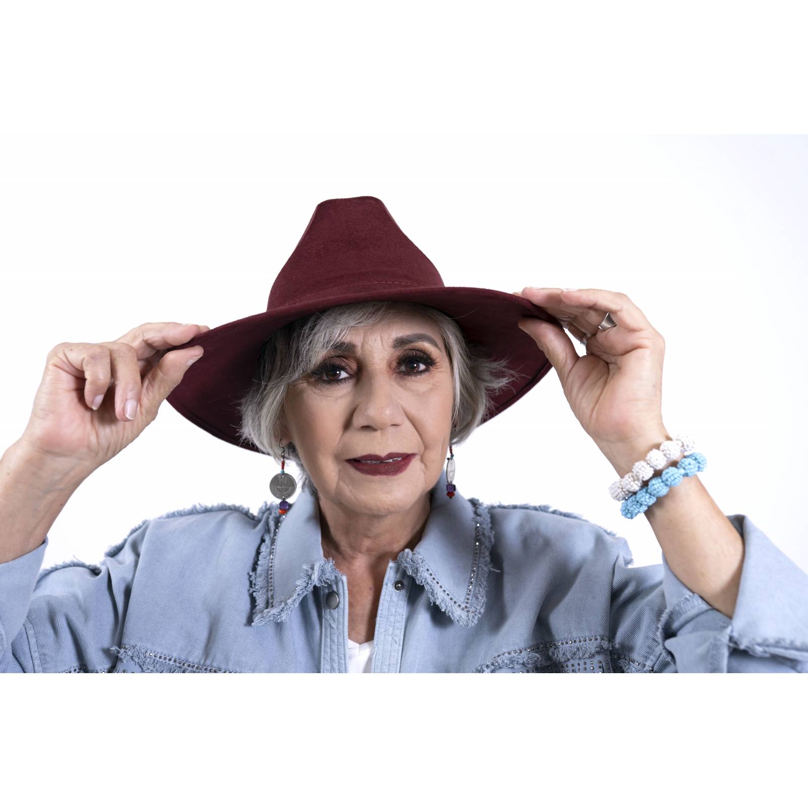 Sombrero Unisex Vino Gamuzina Gamuza Sintética Indiana M  Nueva Imagen