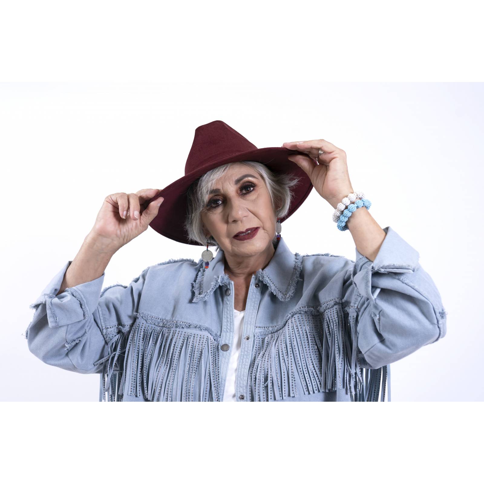 Sombrero Unisex Vino Gamuzina Gamuza Sintética Indiana M  Nueva Imagen