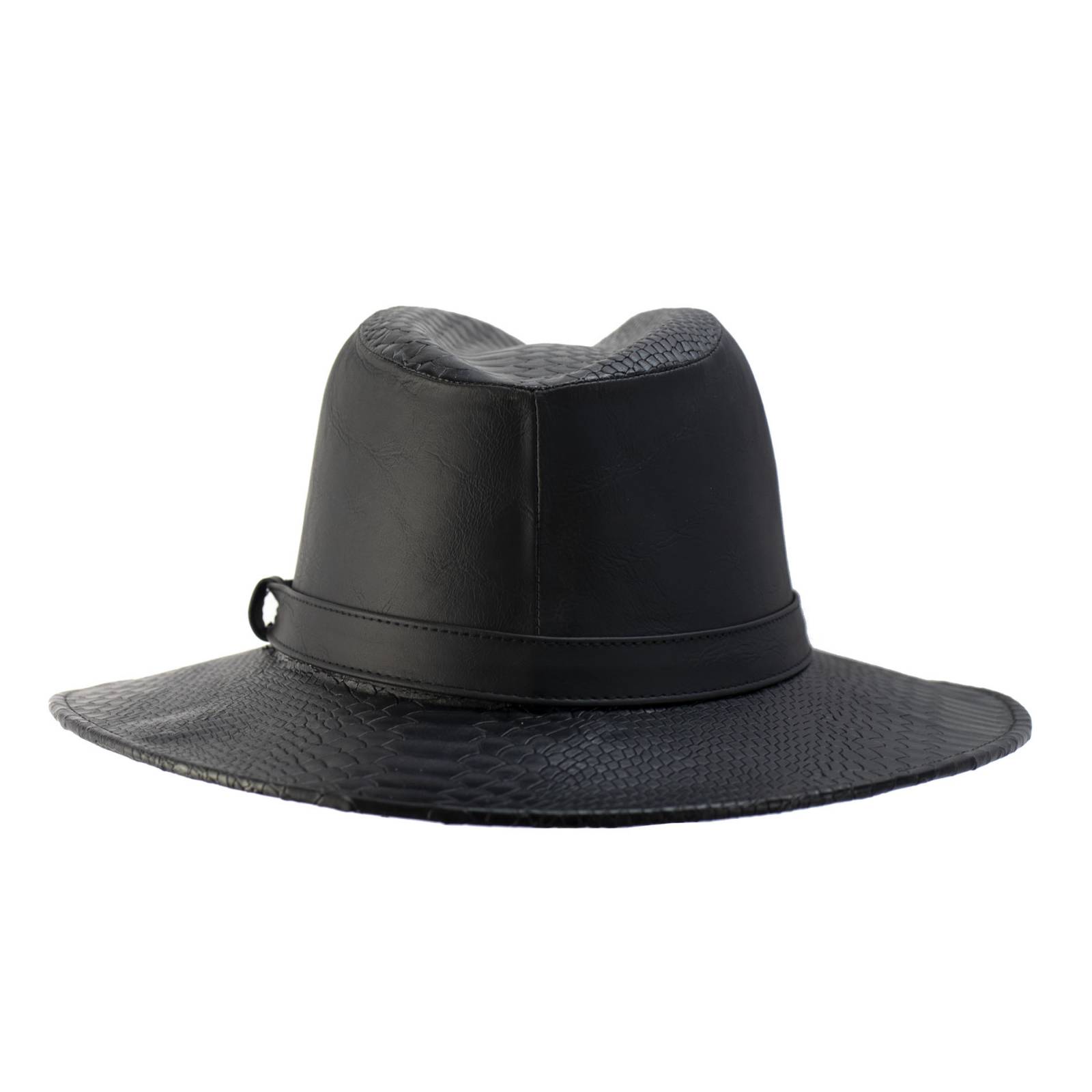 Sombrero Unisex Negro Vinipiel Snake Sintetico Indiana M Nueva Imagen